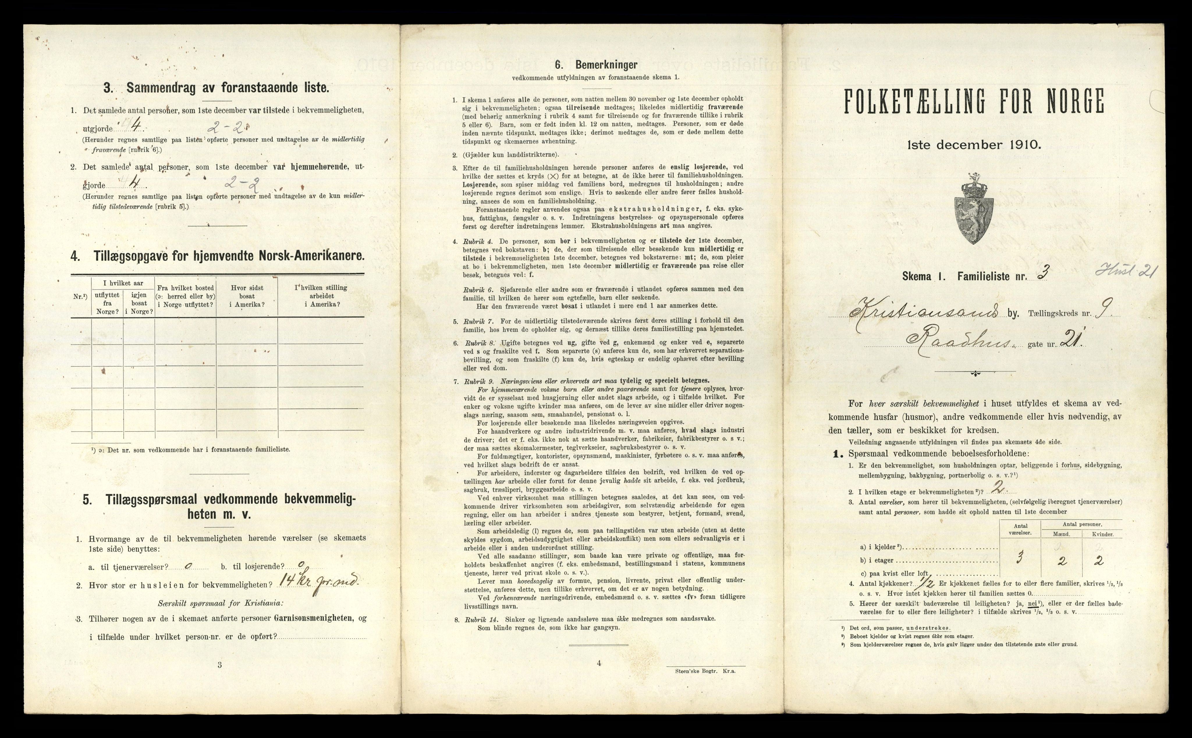 RA, 1910 census for Kristiansand, 1910, p. 2144