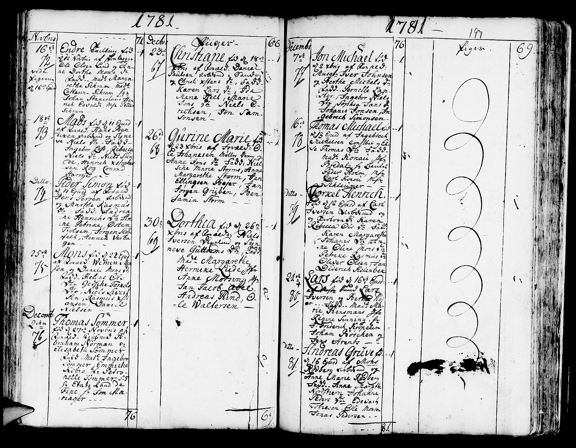 Korskirken sokneprestembete, SAB/A-76101/H/Haa/L0005: Parish register (official) no. A 5, 1751-1789, p. 197