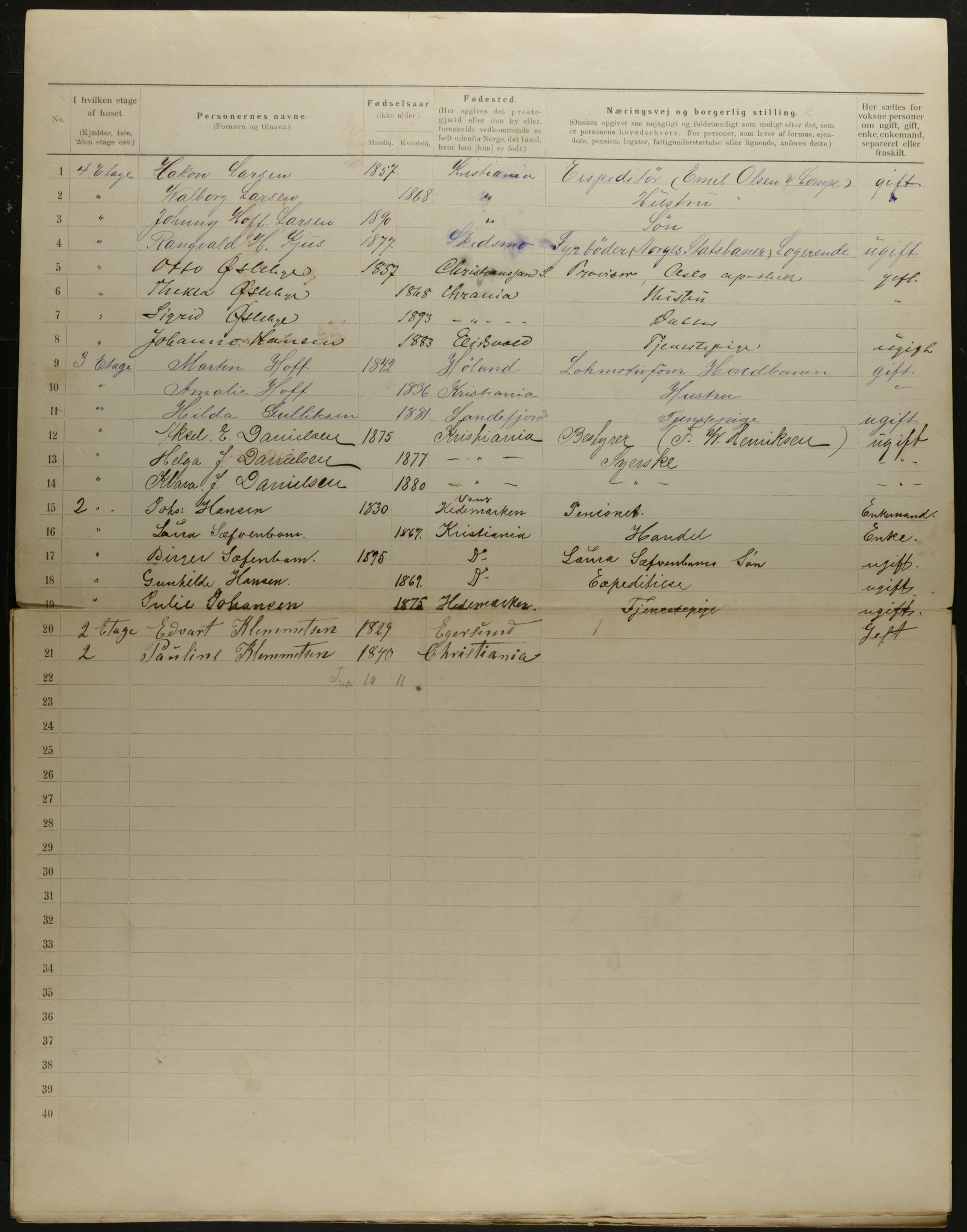 OBA, Municipal Census 1901 for Kristiania, 1901, p. 10429