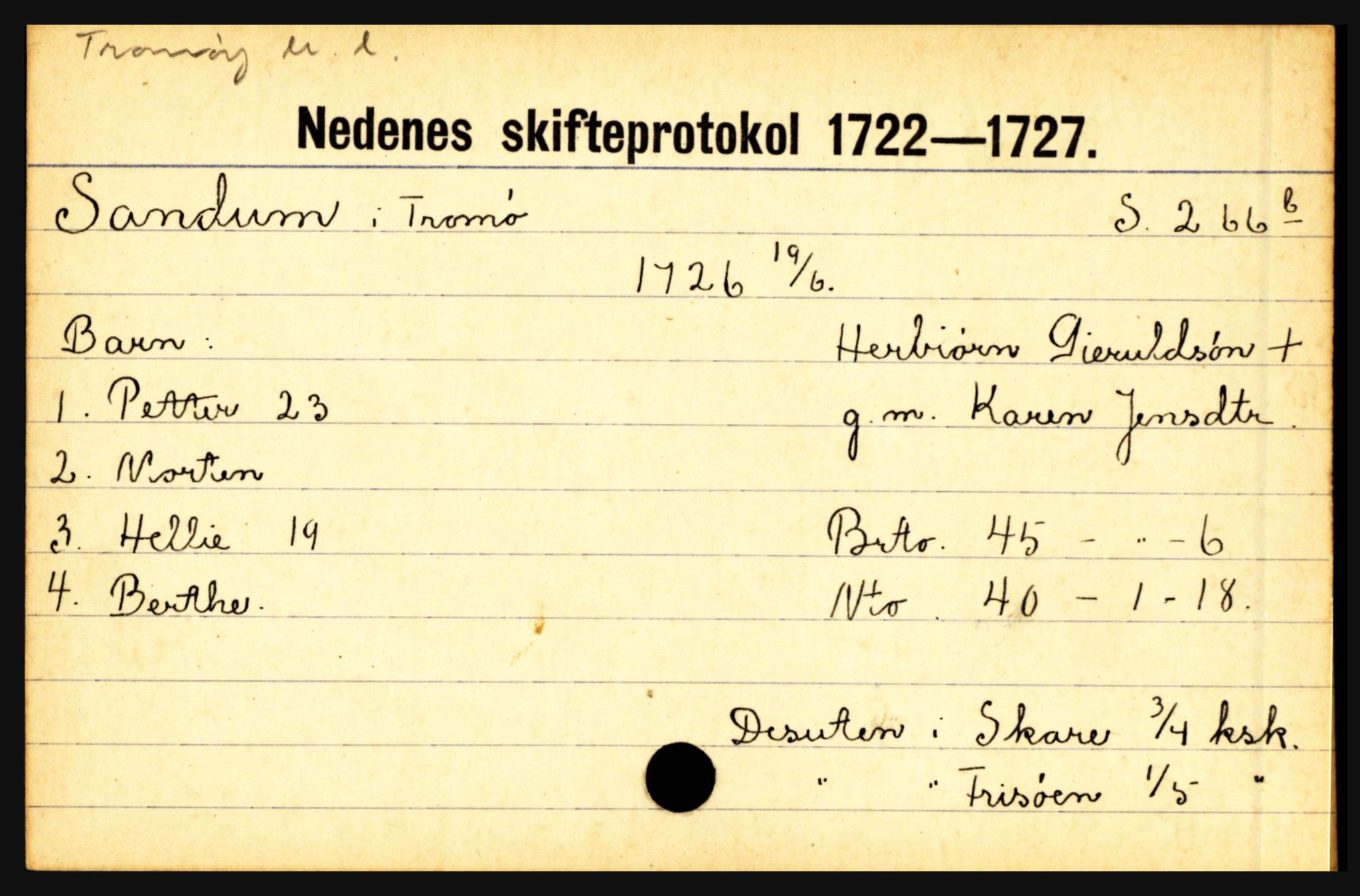 Nedenes sorenskriveri før 1824, AV/SAK-1221-0007/H, p. 25485