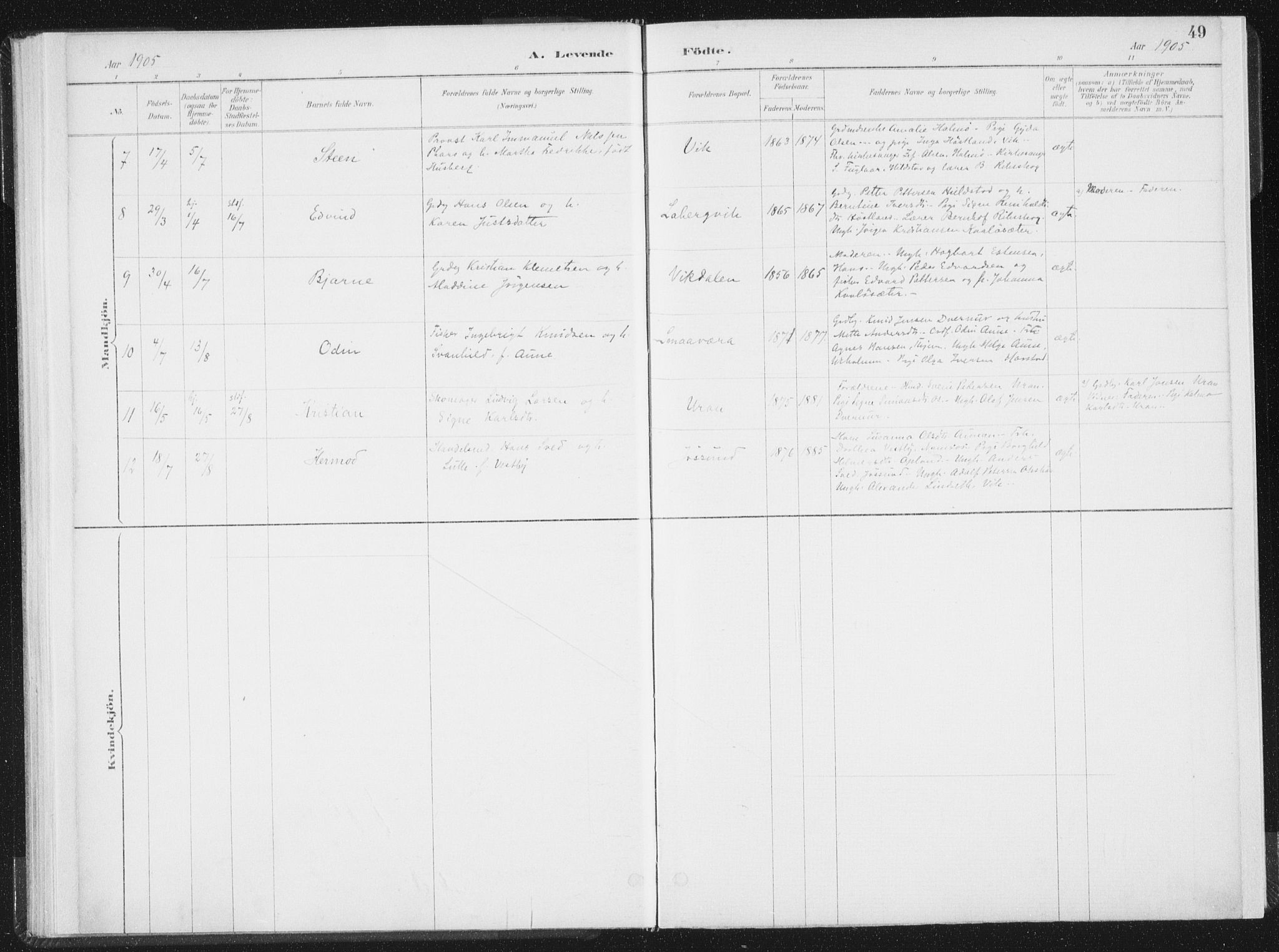 Ministerialprotokoller, klokkerbøker og fødselsregistre - Nord-Trøndelag, AV/SAT-A-1458/771/L0597: Parish register (official) no. 771A04, 1885-1910, p. 49