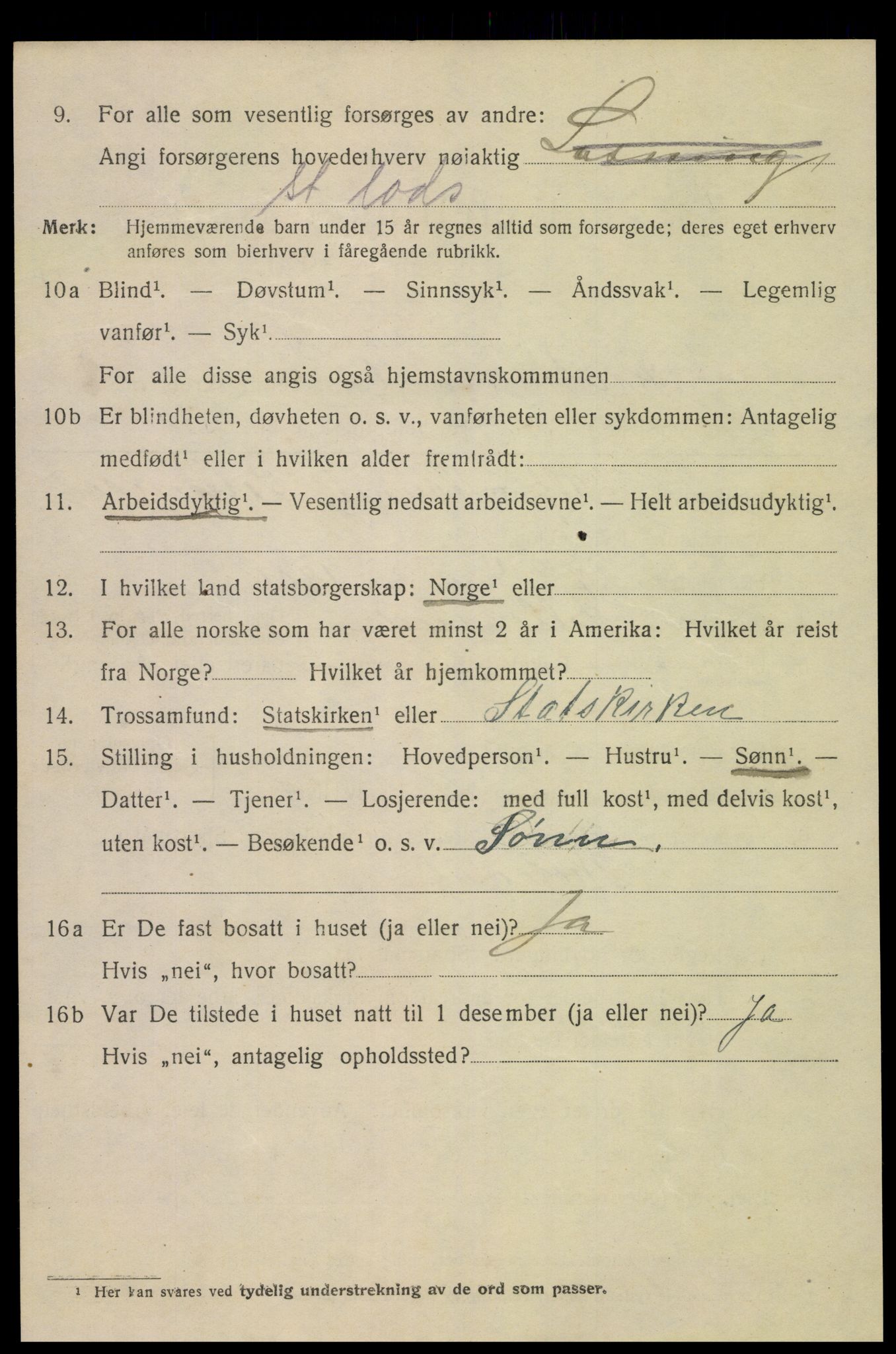 SAK, 1920 census for Kristiansand, 1920, p. 13456