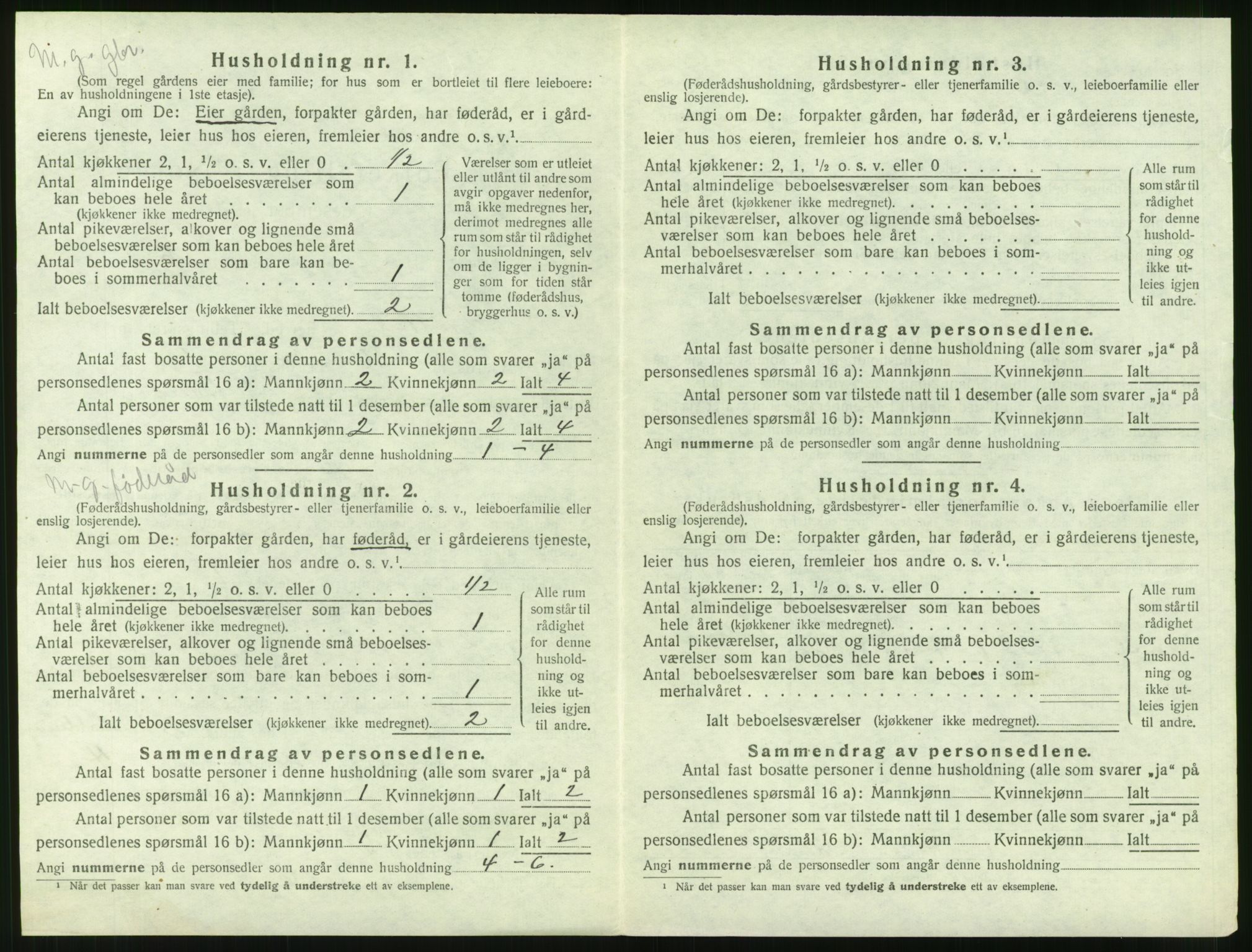 SAT, 1920 census for Grytten, 1920, p. 551