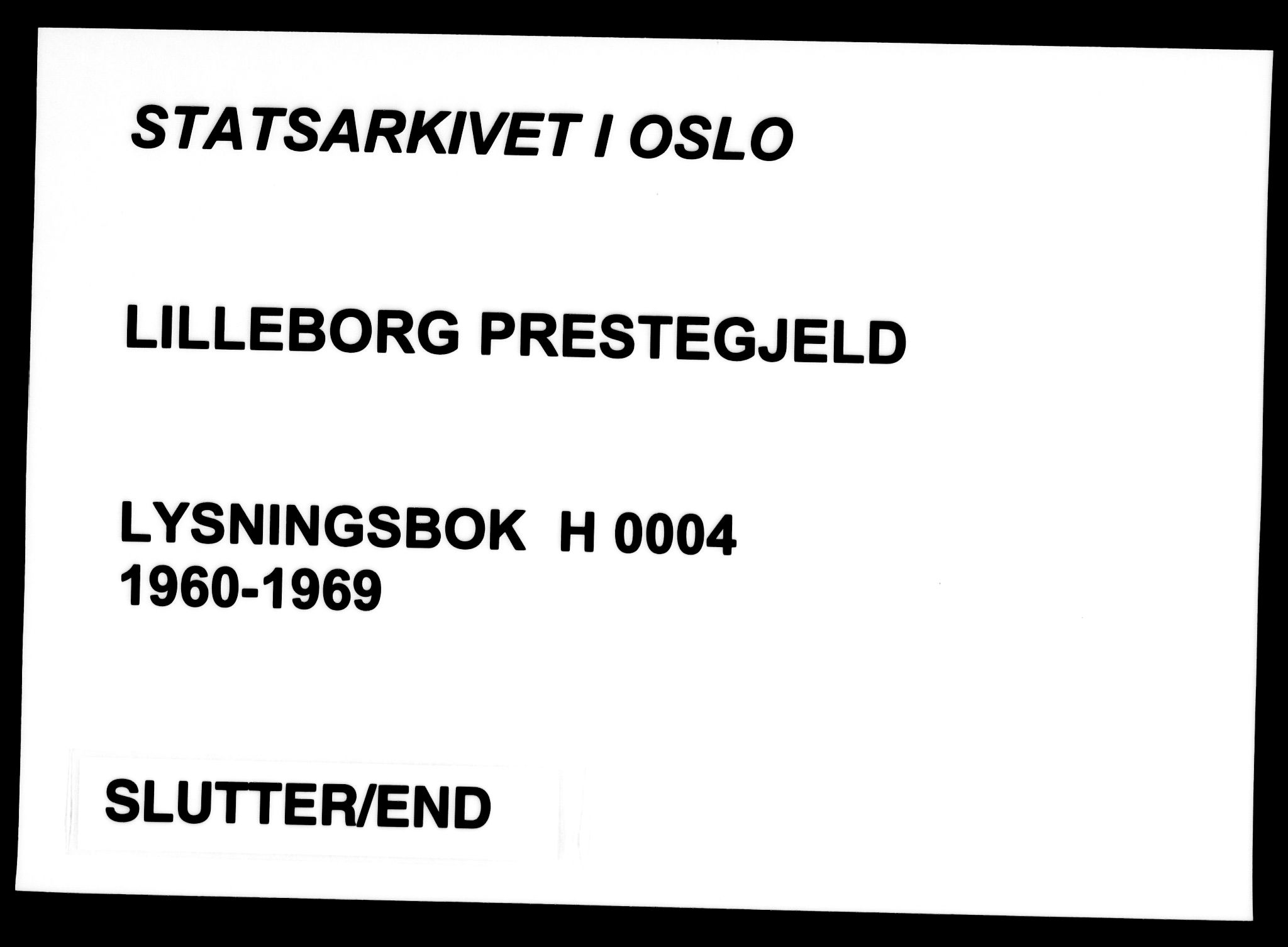 Lilleborg prestekontor Kirkebøker, SAO/A-10343a/H/L0004: Banns register no. 4, 1960-1969