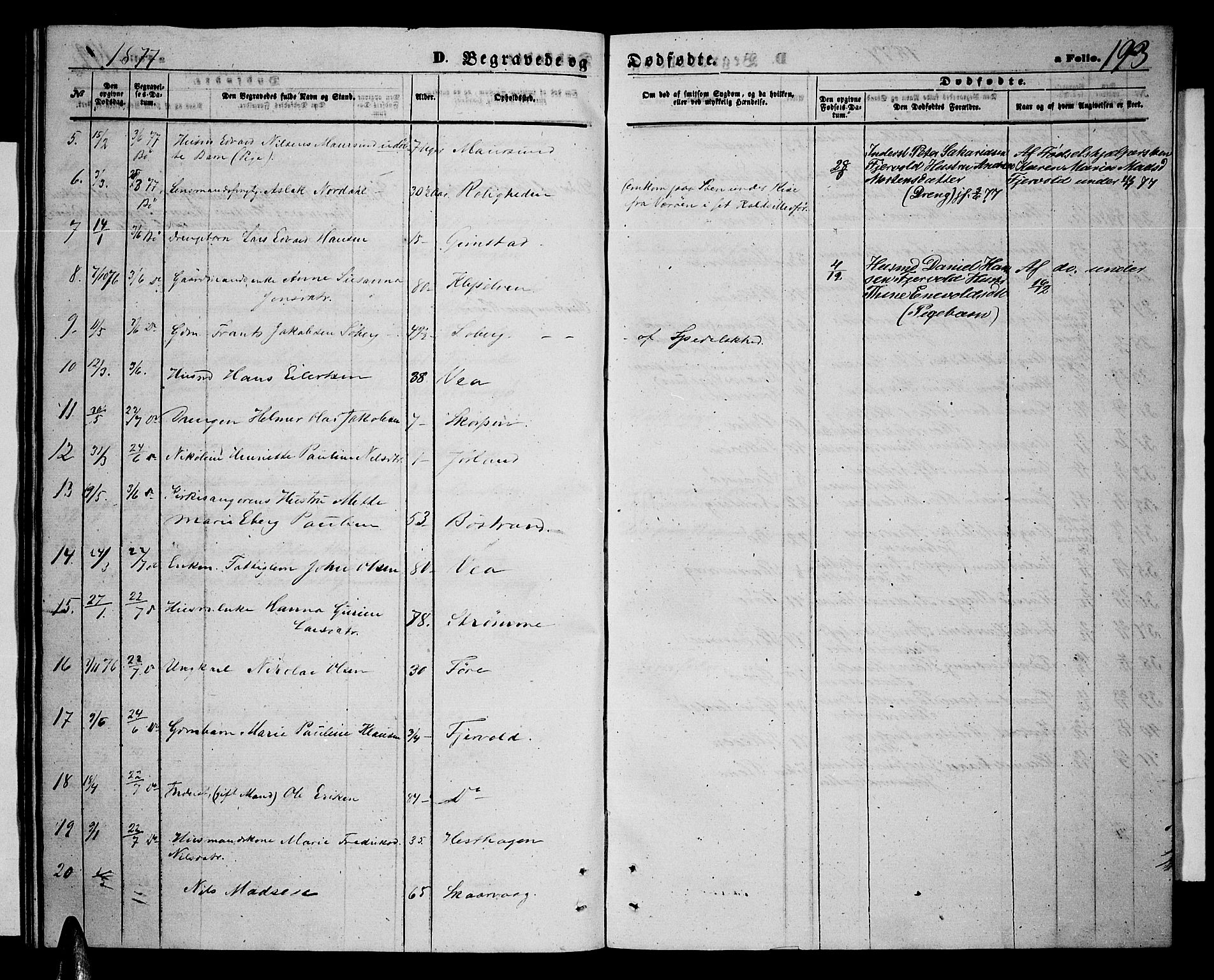 Ministerialprotokoller, klokkerbøker og fødselsregistre - Nordland, AV/SAT-A-1459/891/L1314: Parish register (copy) no. 891C03, 1870-1885, p. 193