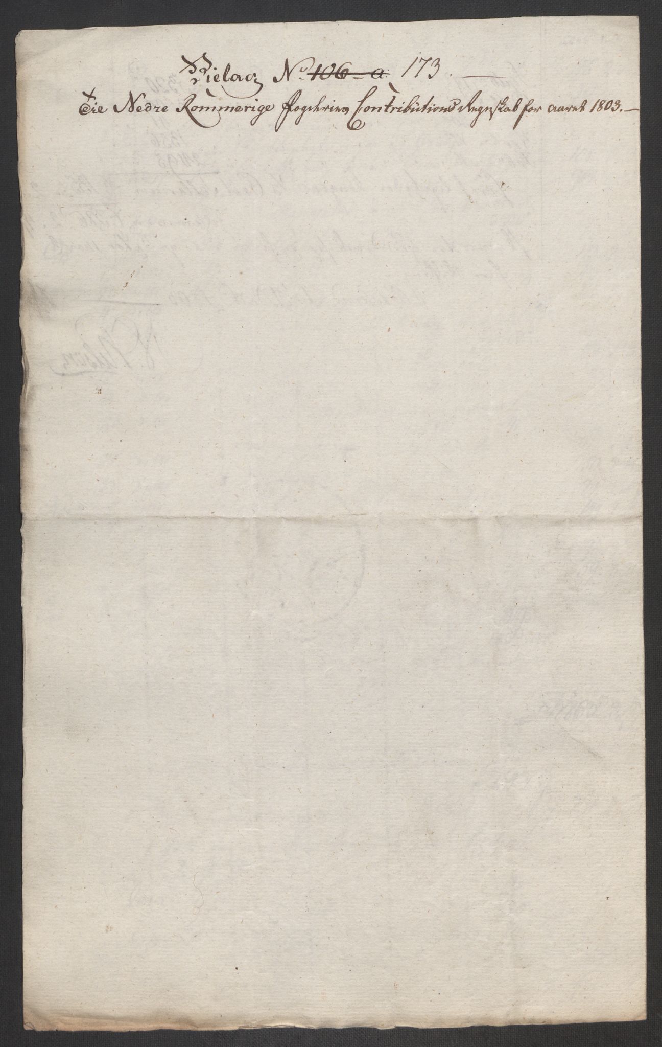 Rentekammeret inntil 1814, Reviderte regnskaper, Fogderegnskap, RA/EA-4092/R11/L0679: Fogderegnskap Nedre Romerike, 1803, p. 469