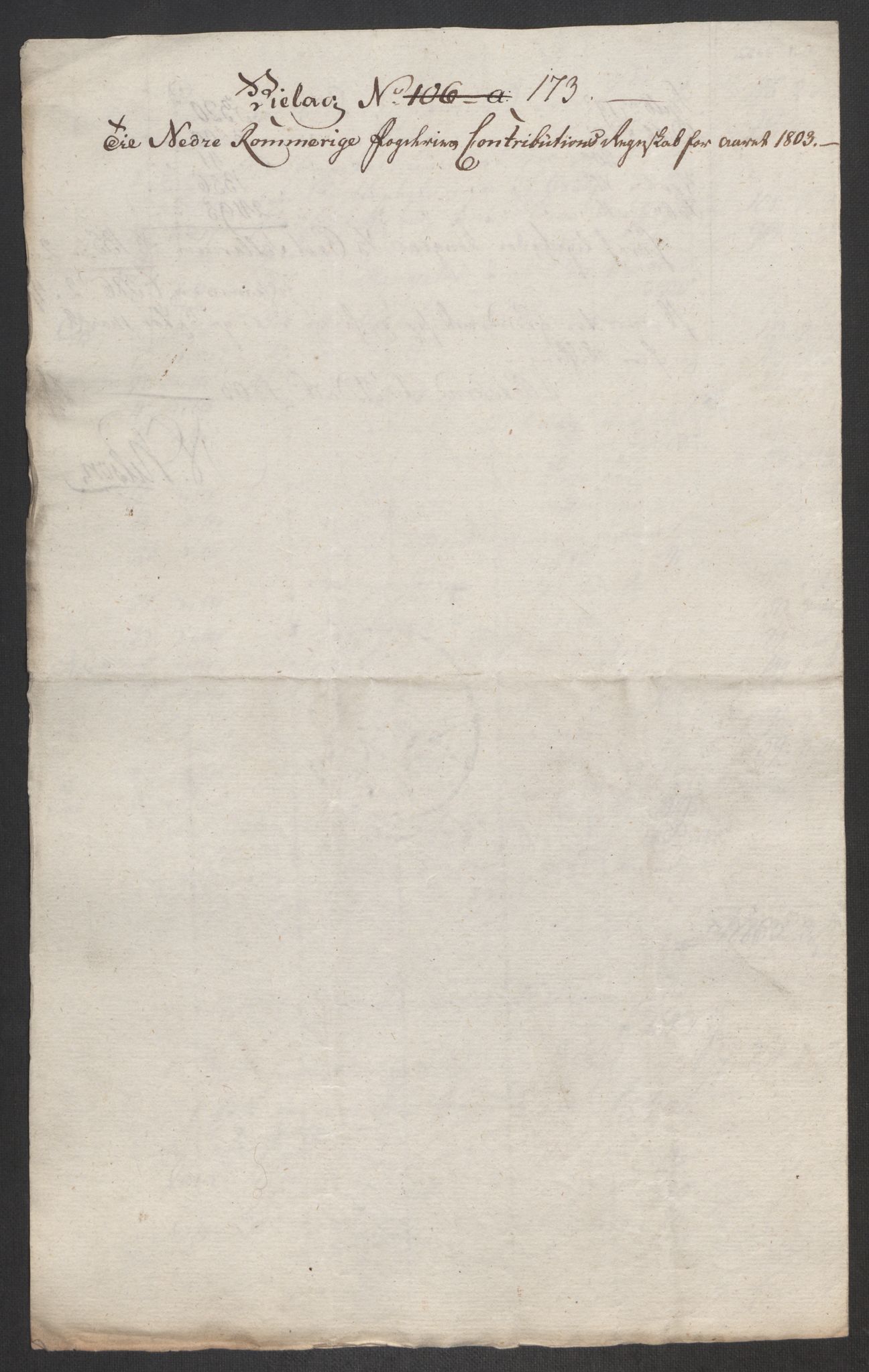 Rentekammeret inntil 1814, Reviderte regnskaper, Fogderegnskap, AV/RA-EA-4092/R11/L0679: Fogderegnskap Nedre Romerike, 1803, p. 469