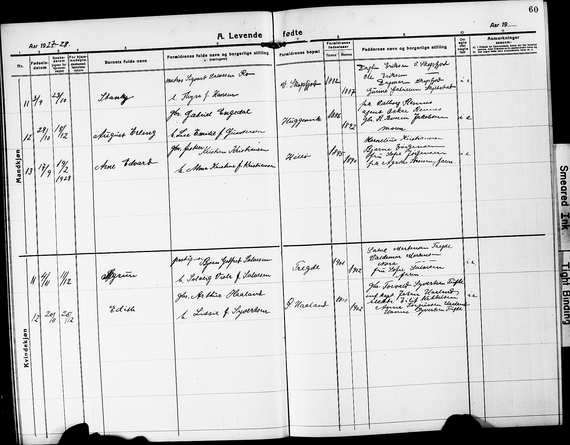 Mandal sokneprestkontor, SAK/1111-0030/F/Fb/Fba/L0013: Parish register (copy) no. B 7, 1918-1931, p. 60