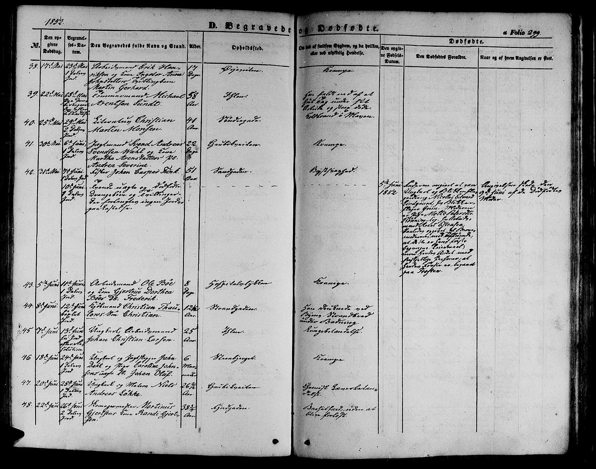 Ministerialprotokoller, klokkerbøker og fødselsregistre - Sør-Trøndelag, AV/SAT-A-1456/602/L0137: Parish register (copy) no. 602C05, 1846-1856, p. 299