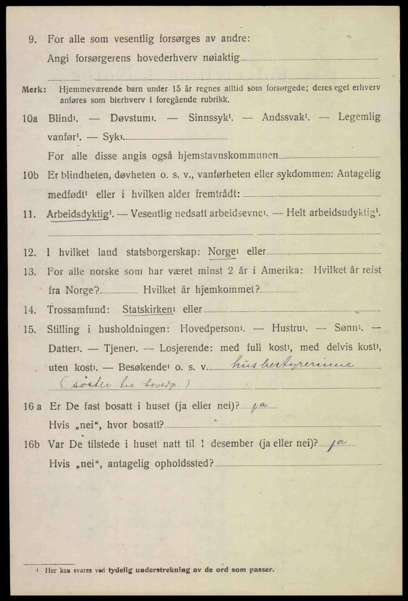 SAH, 1920 census for Brandbu, 1920, p. 3090