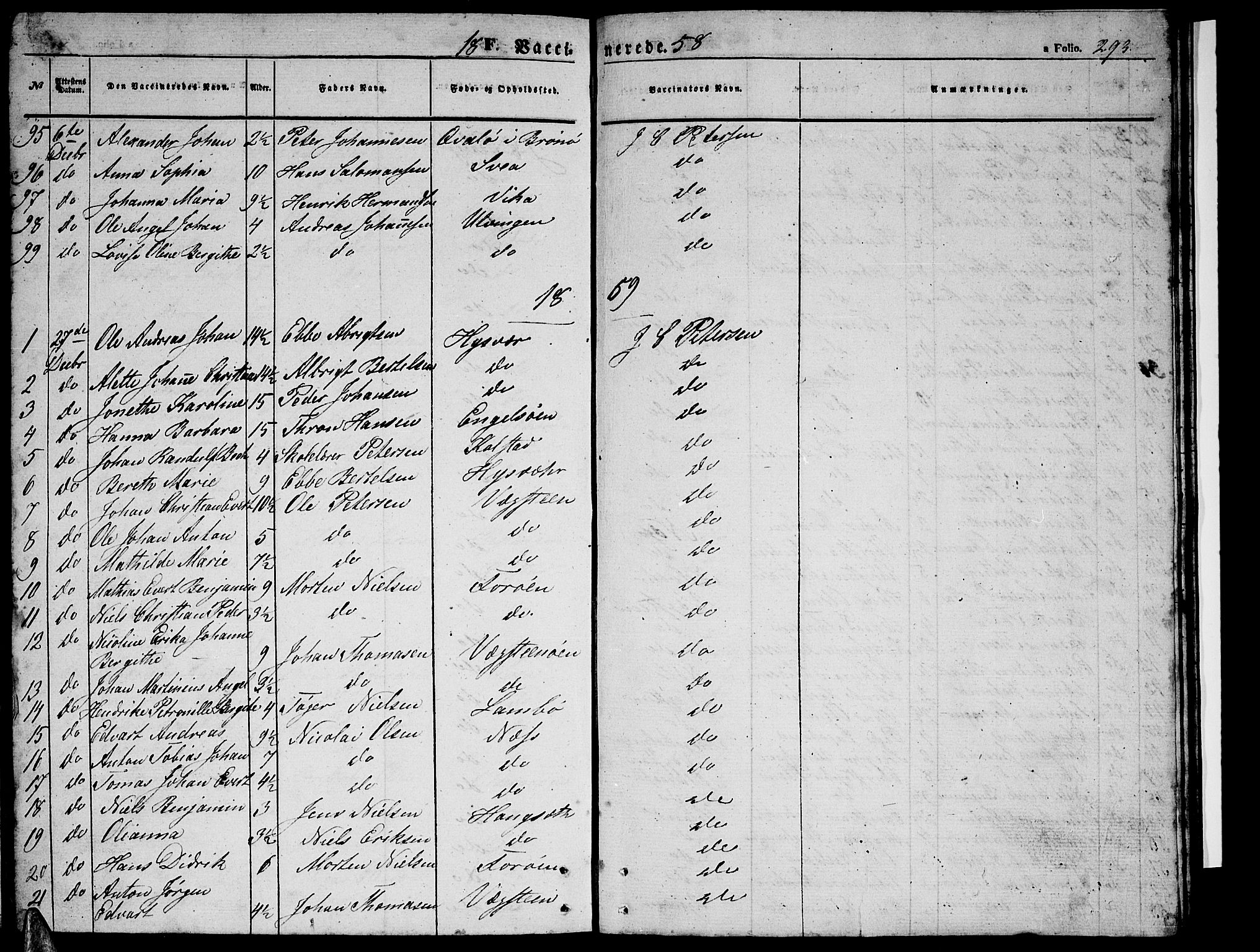 Ministerialprotokoller, klokkerbøker og fødselsregistre - Nordland, SAT/A-1459/816/L0251: Parish register (copy) no. 816C01, 1852-1870, p. 293