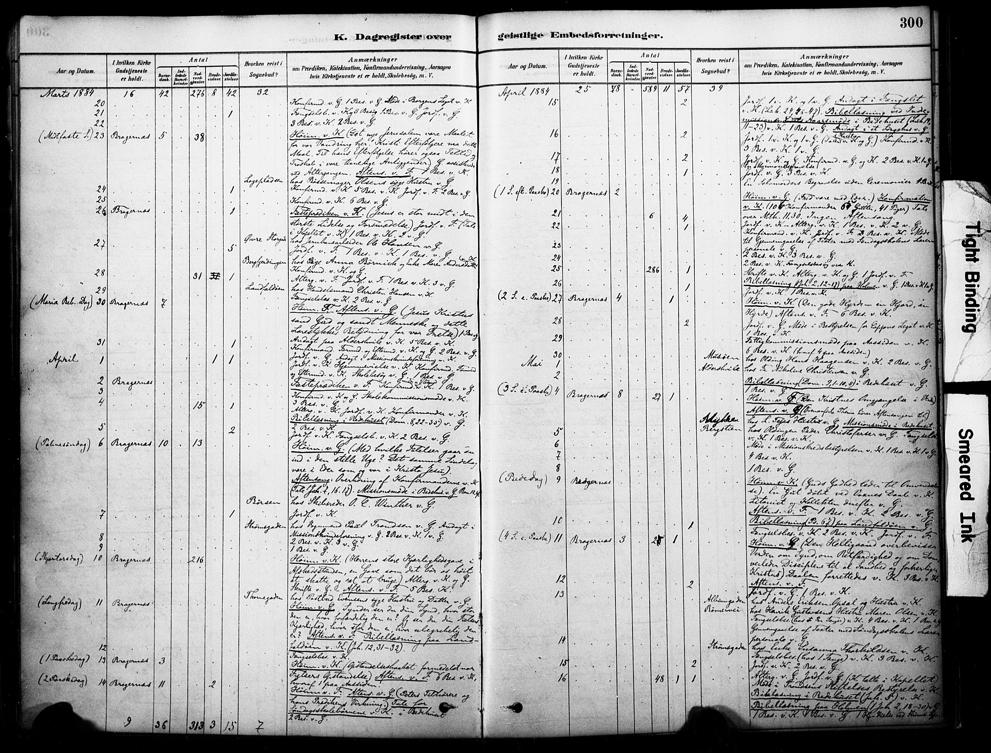 Bragernes kirkebøker, SAKO/A-6/F/Fc/L0005: Parish register (official) no. III 5, 1878-1890, p. 300