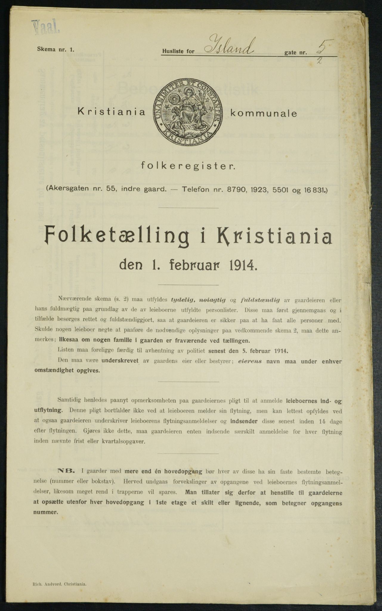 OBA, Municipal Census 1914 for Kristiania, 1914, p. 44503