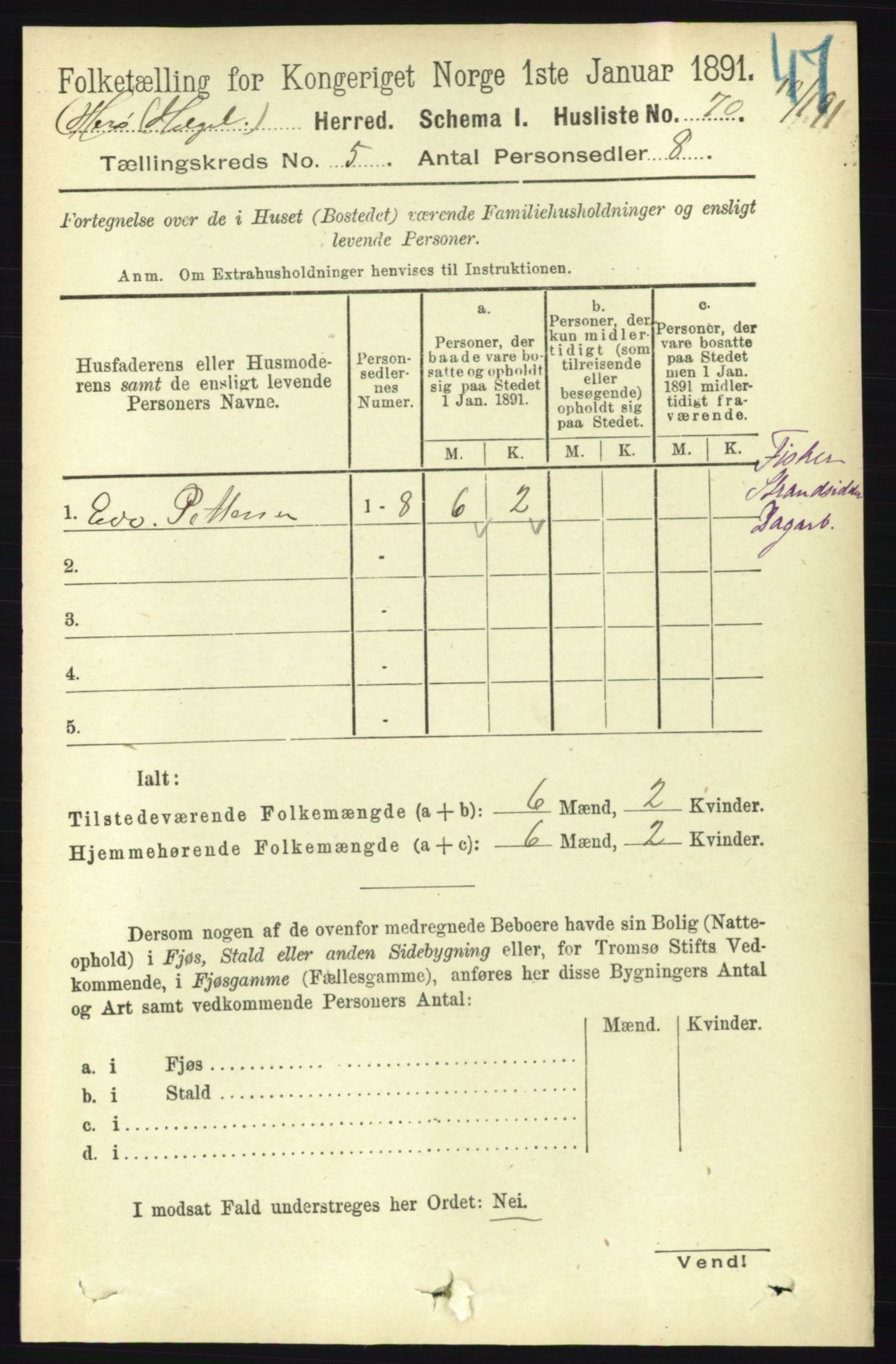 RA, 1891 census for 1818 Herøy, 1891, p. 1397