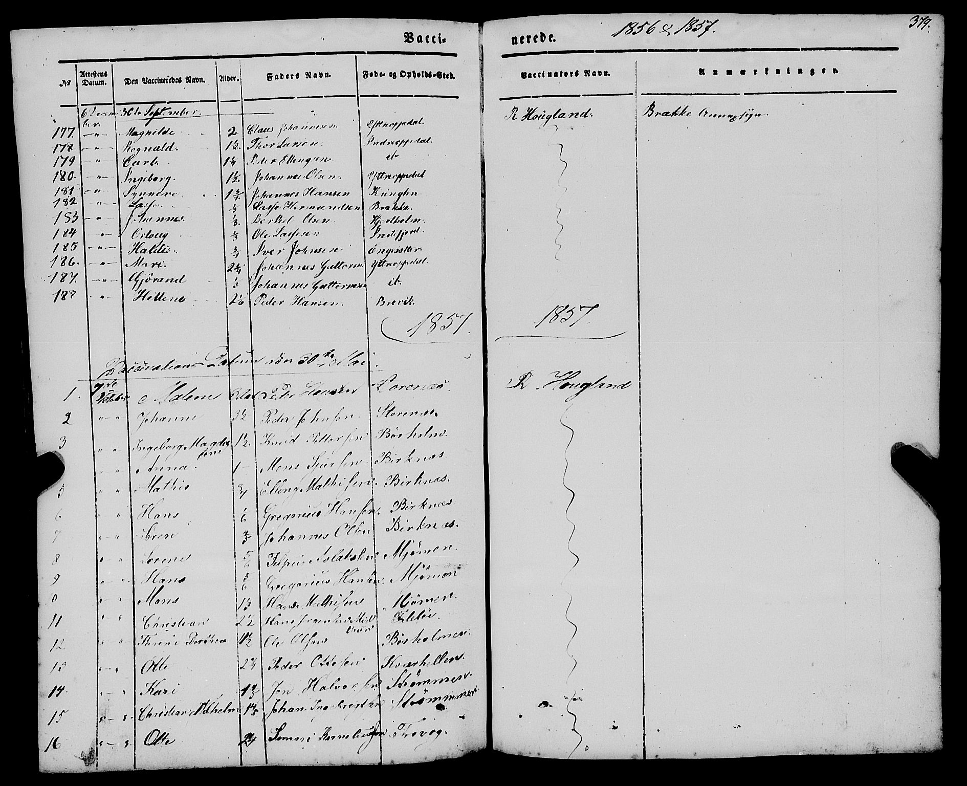 Gulen sokneprestembete, SAB/A-80201/H/Haa/Haaa/L0021: Parish register (official) no. A 21, 1848-1858, p. 379