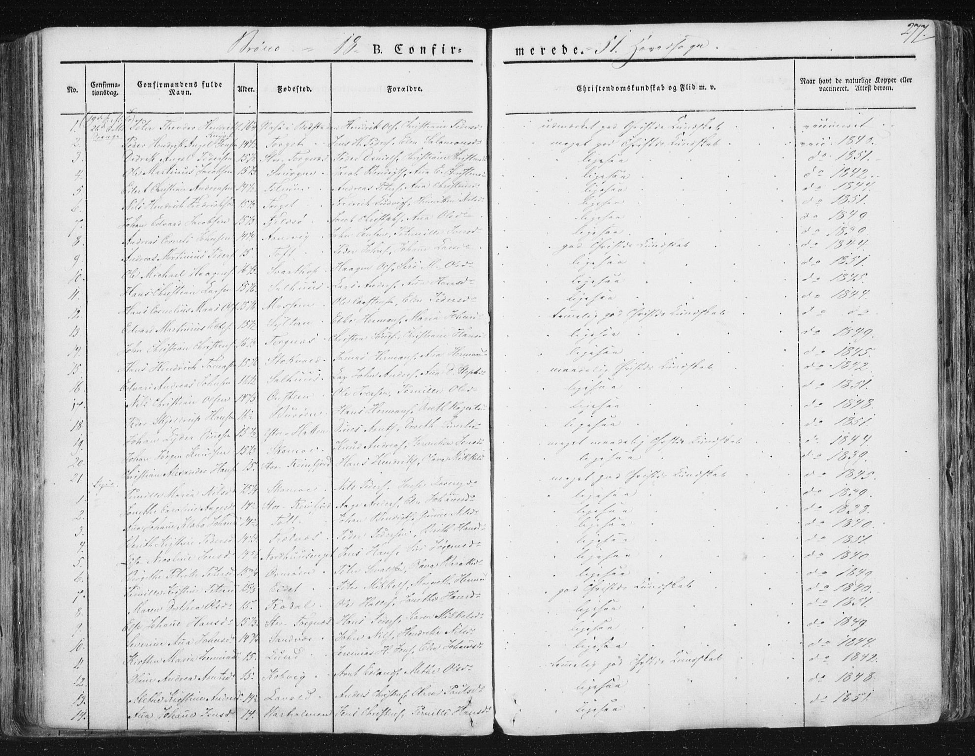 Ministerialprotokoller, klokkerbøker og fødselsregistre - Nordland, AV/SAT-A-1459/813/L0198: Parish register (official) no. 813A08, 1834-1874, p. 277