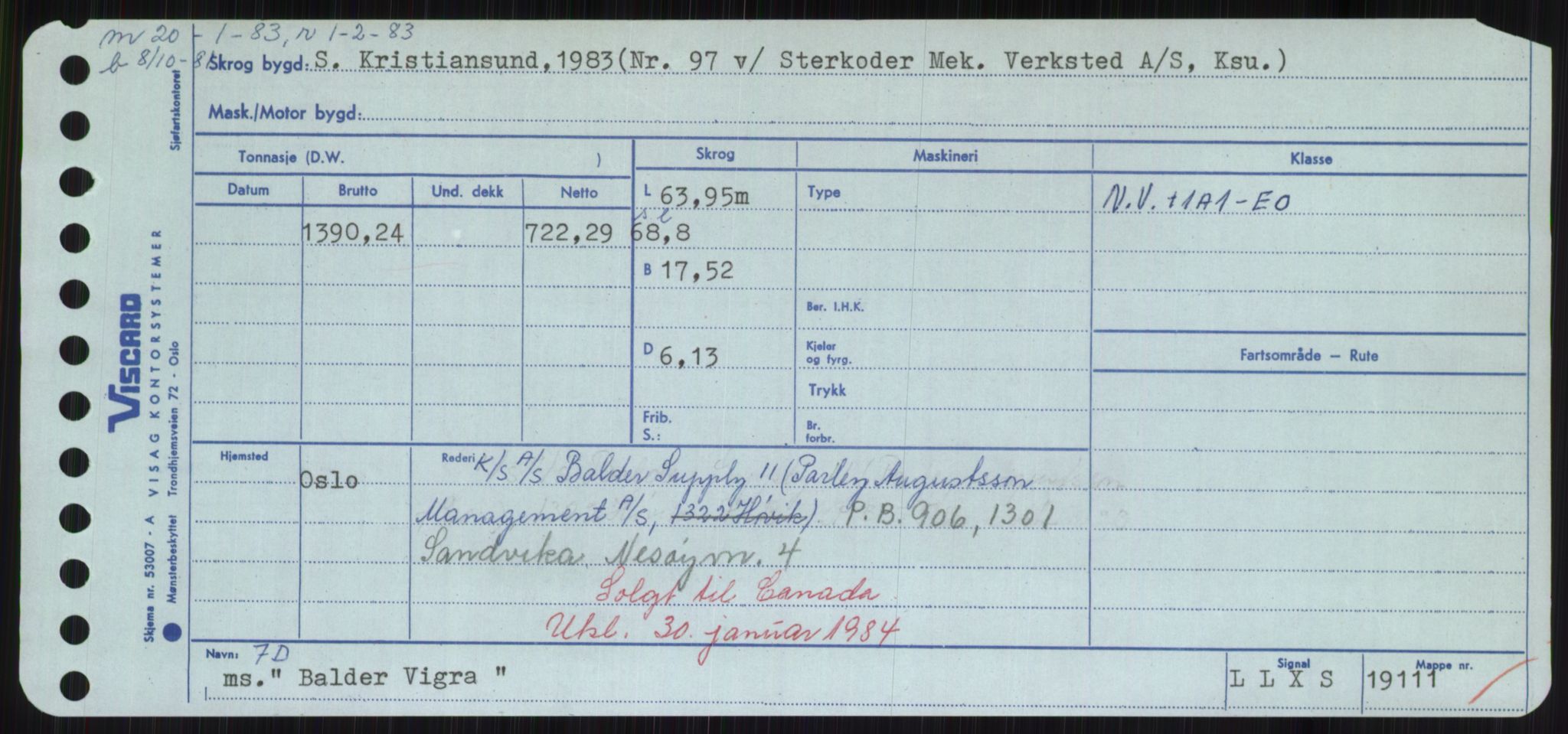 Sjøfartsdirektoratet med forløpere, Skipsmålingen, RA/S-1627/H/Hd/L0003: Fartøy, B-Bev, p. 141