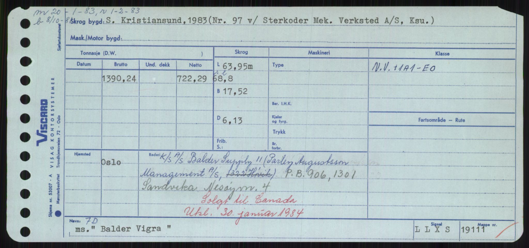 Sjøfartsdirektoratet med forløpere, Skipsmålingen, AV/RA-S-1627/H/Hd/L0003: Fartøy, B-Bev, p. 141