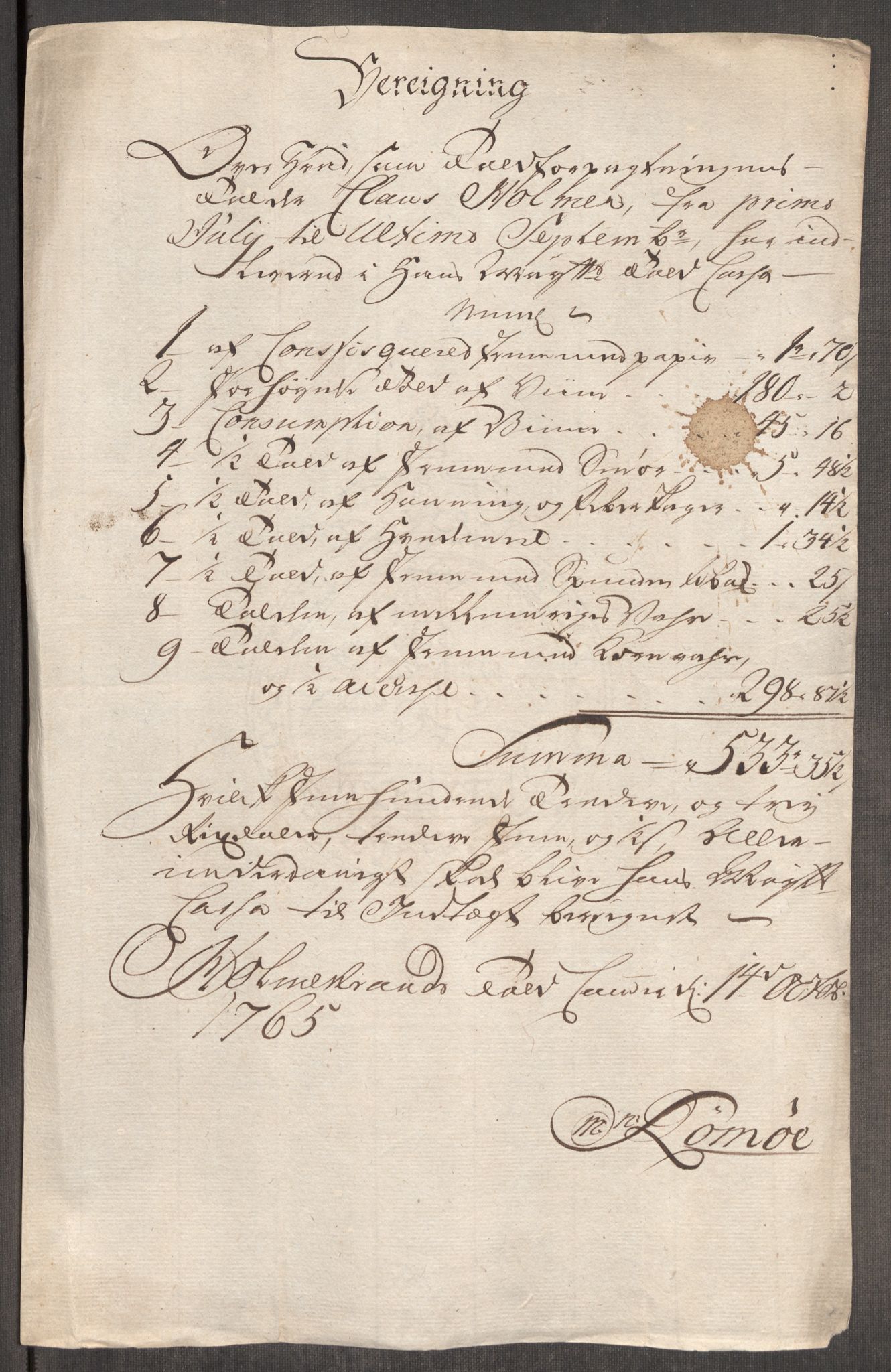 Rentekammeret inntil 1814, Realistisk ordnet avdeling, RA/EA-4070/Oe/L0008: [Ø1]: Priskuranter, 1764-1768, p. 375