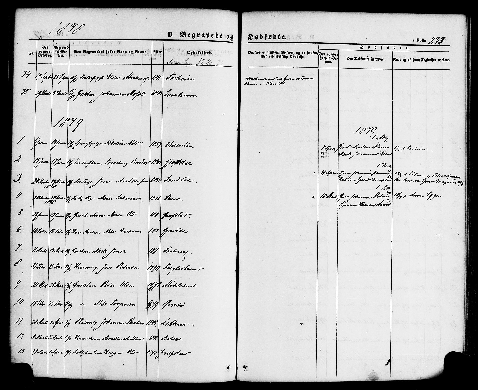 Jølster sokneprestembete, SAB/A-80701/H/Haa/Haaa/L0011: Parish register (official) no. A 11, 1866-1881, p. 233