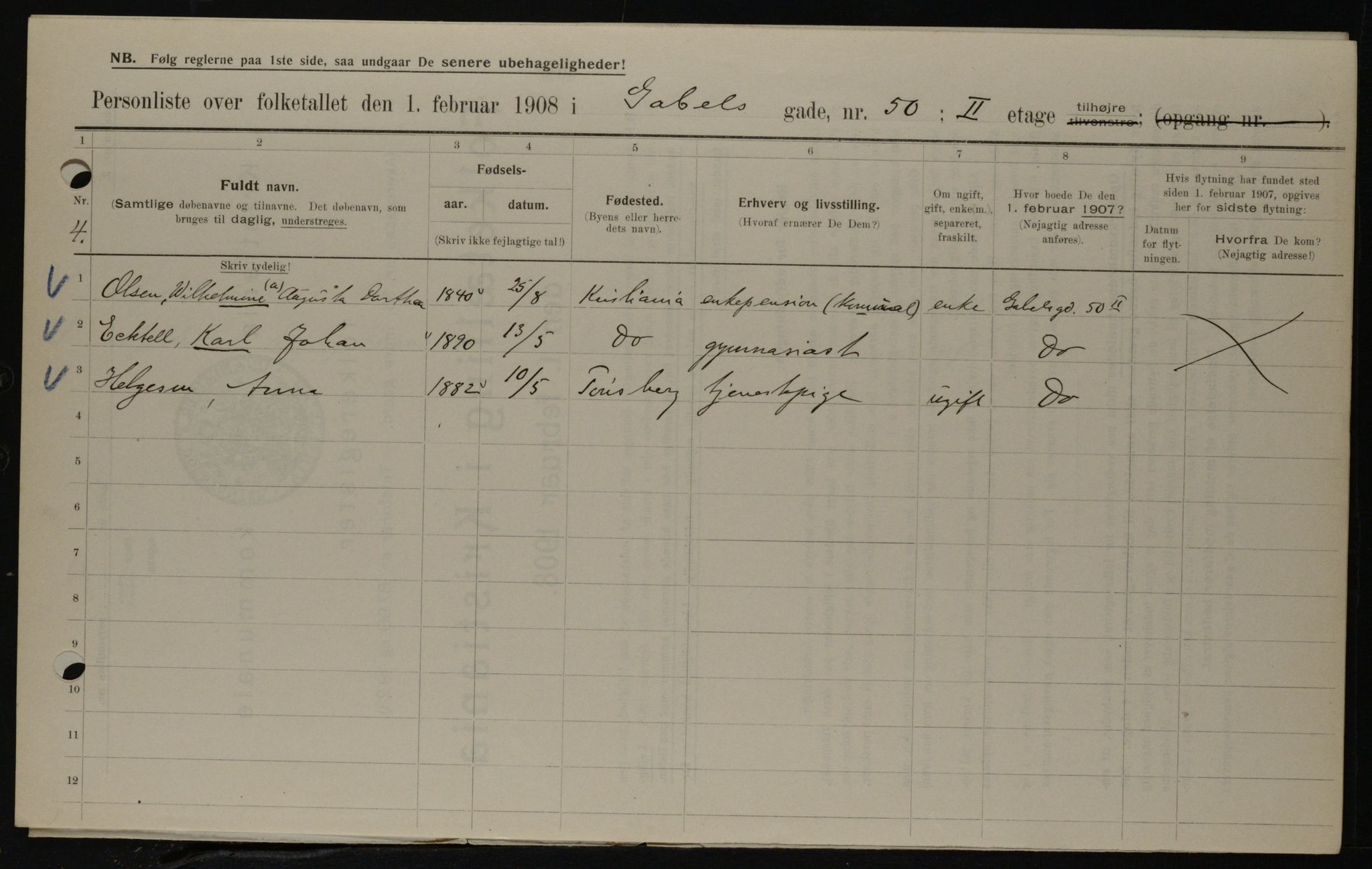 OBA, Municipal Census 1908 for Kristiania, 1908, p. 25921