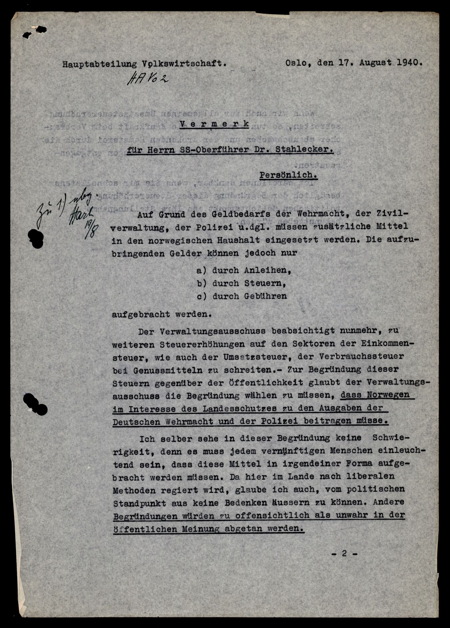 Forsvarets Overkommando. 2 kontor. Arkiv 11.4. Spredte tyske arkivsaker, AV/RA-RAFA-7031/D/Dar/Darb/L0004: Reichskommissariat - Hauptabteilung Vervaltung og Hauptabteilung Volkswirtschaft, 1940-1945, p. 512