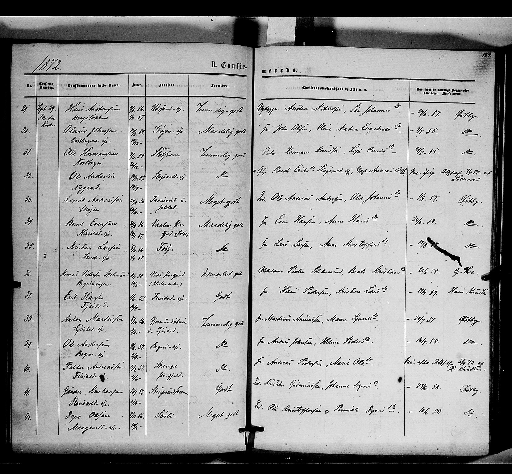 Romedal prestekontor, AV/SAH-PREST-004/K/L0005: Parish register (official) no. 5, 1862-1874, p. 189