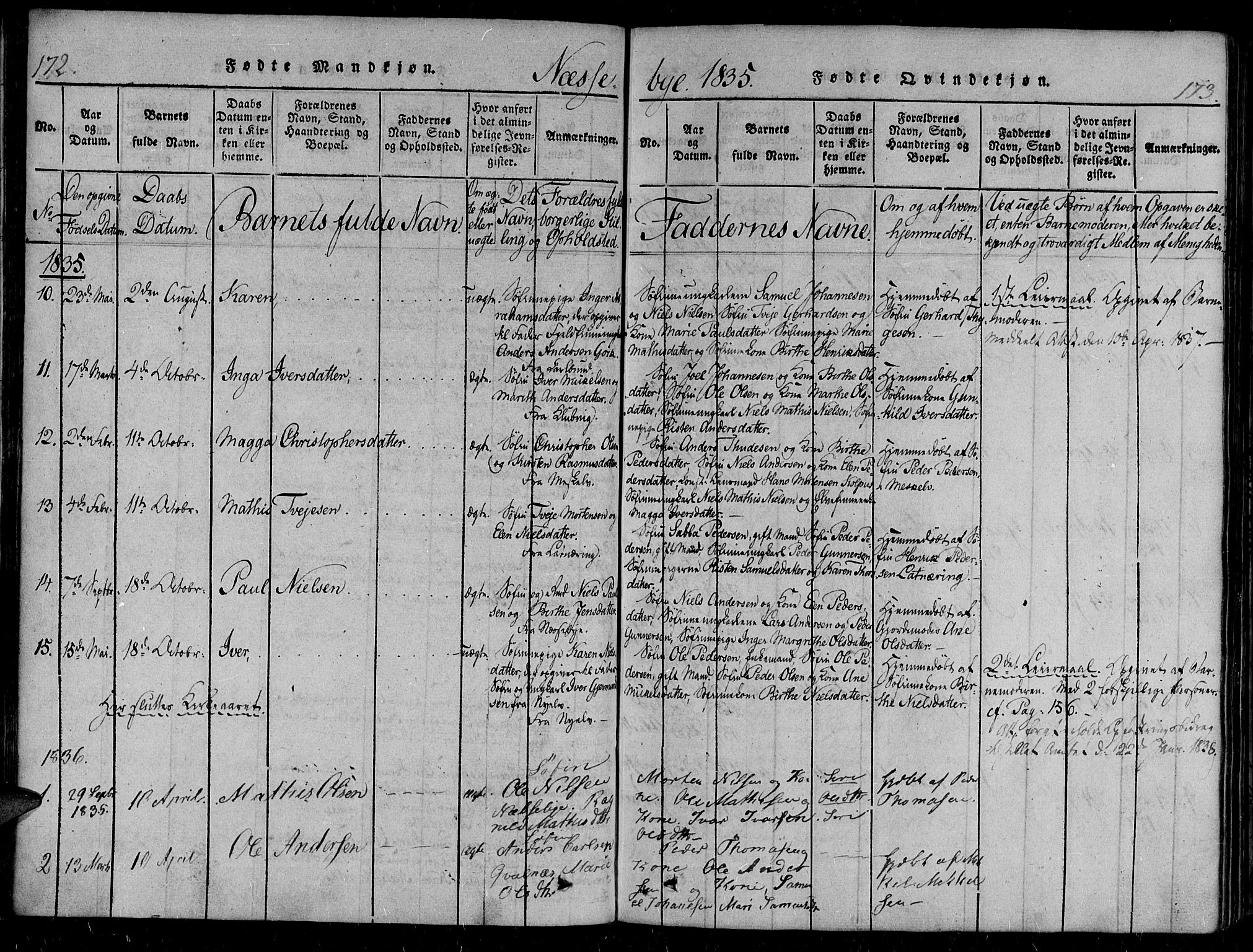 Vadsø sokneprestkontor, SATØ/S-1325/H/Ha/L0003kirke: Parish register (official) no. 3 /2, 1821-1839, p. 172-173