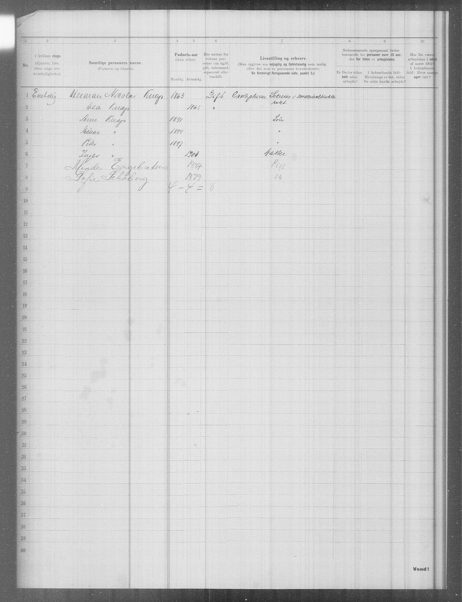 OBA, Municipal Census 1902 for Kristiania, 1902, p. 9638