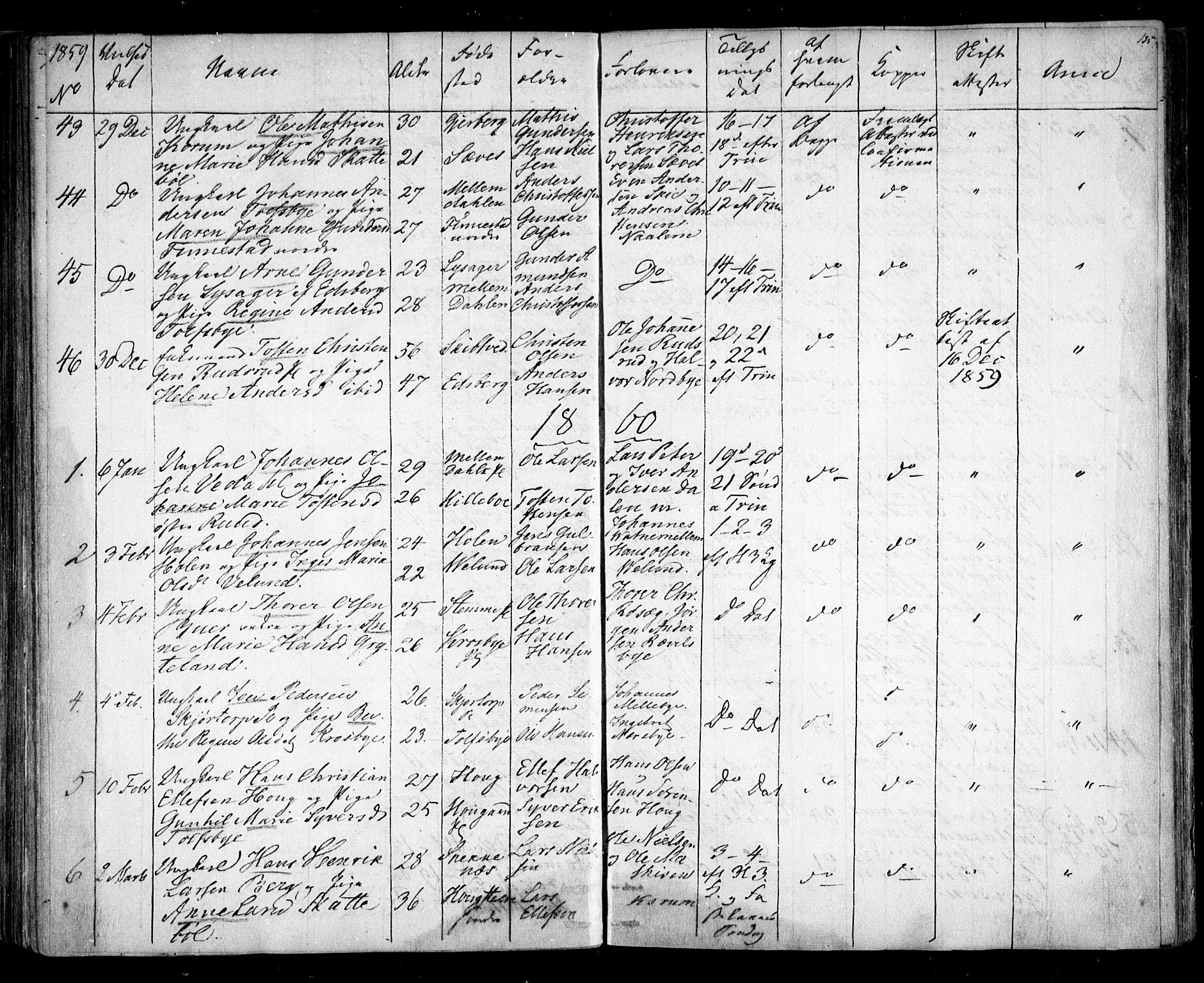 Rakkestad prestekontor Kirkebøker, AV/SAO-A-2008/F/Fa/L0010: Parish register (official) no. I 10, 1857-1861, p. 135