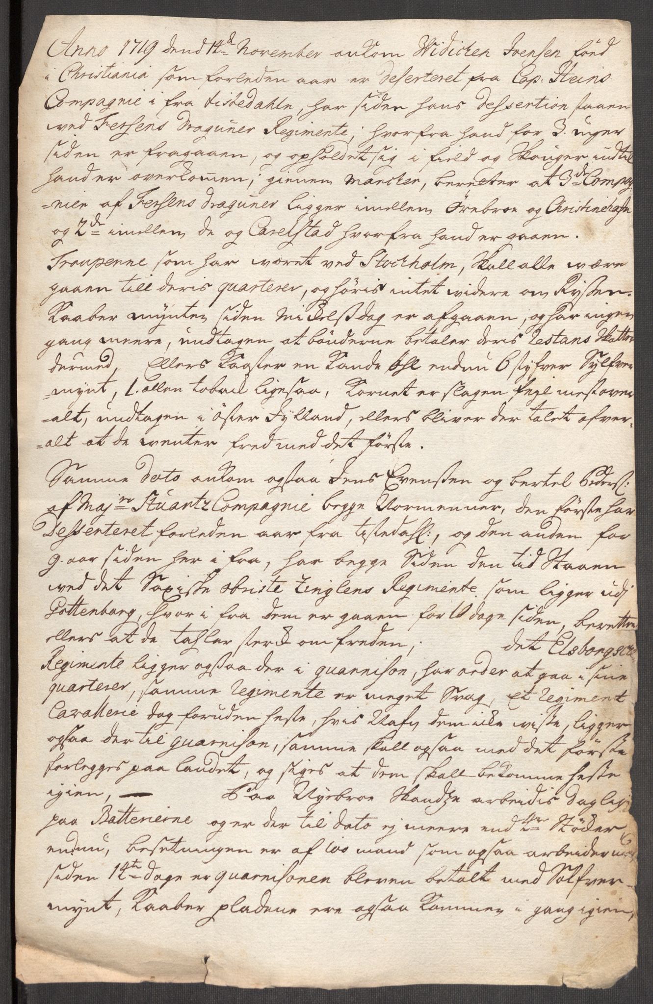 Kommanderende general (KG I) med Det norske krigsdirektorium, AV/RA-EA-5419/E/Eb/L0012: Kunnskap om fienden, kronologisk ordnet, 1718-1719, p. 746