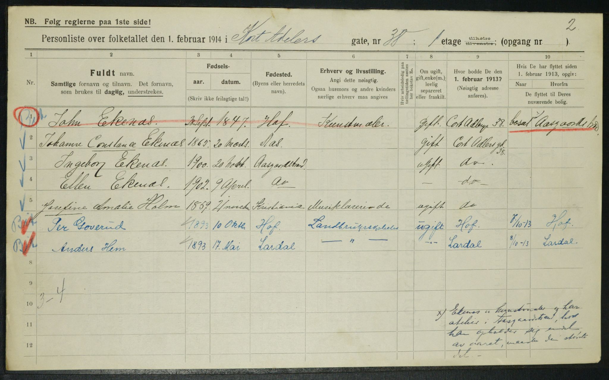 OBA, Municipal Census 1914 for Kristiania, 1914, p. 14160