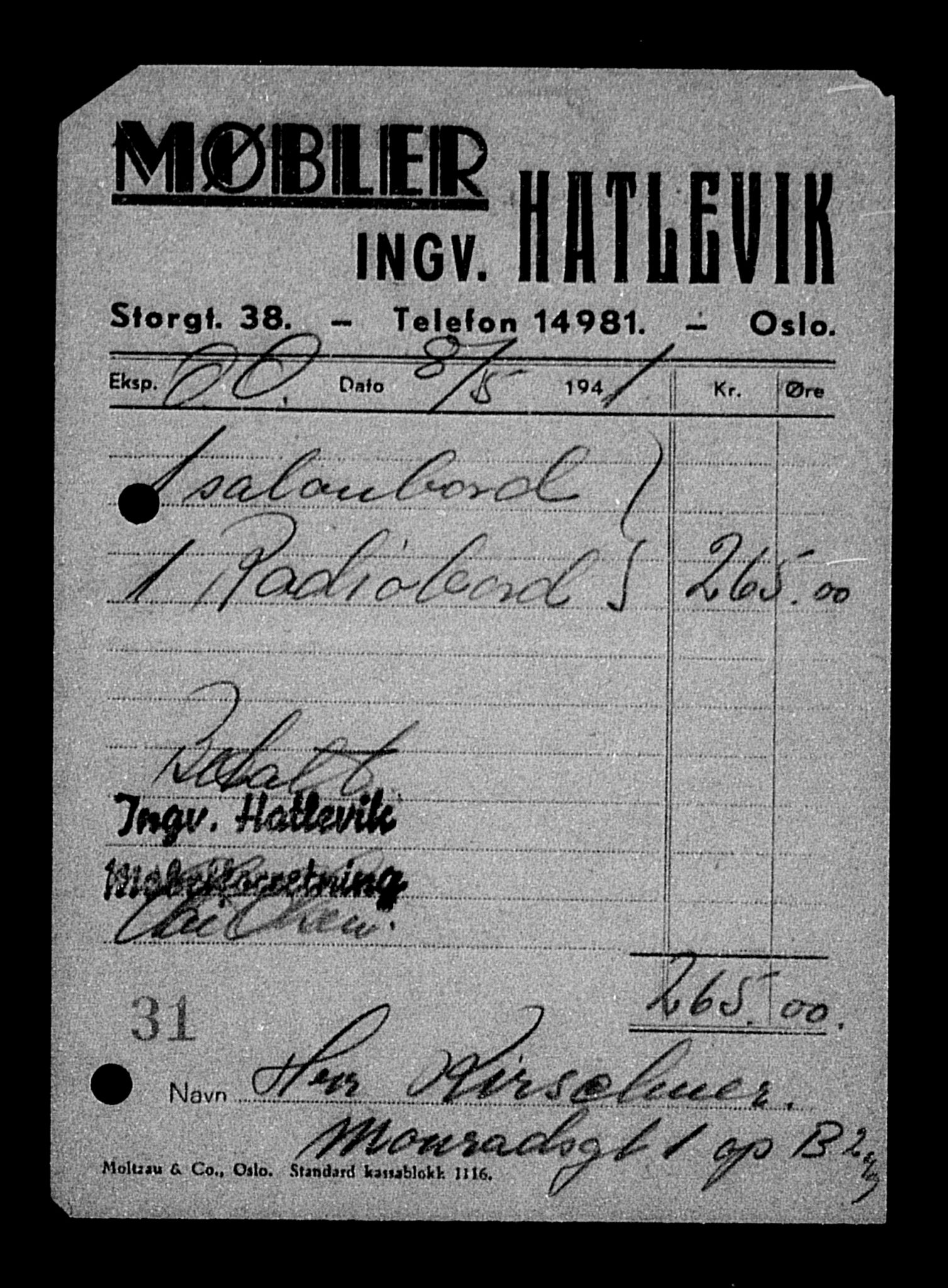 Justisdepartementet, Tilbakeføringskontoret for inndratte formuer, AV/RA-S-1564/H/Hc/Hcc/L0951: --, 1945-1947, p. 331