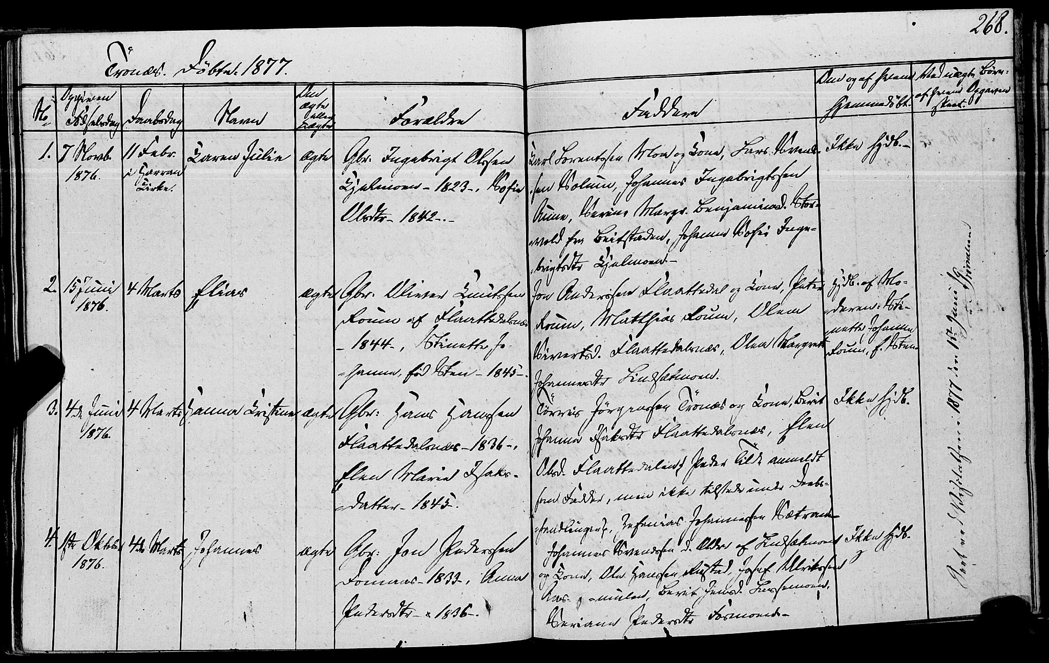 Ministerialprotokoller, klokkerbøker og fødselsregistre - Nord-Trøndelag, AV/SAT-A-1458/762/L0538: Parish register (official) no. 762A02 /2, 1833-1879, p. 268