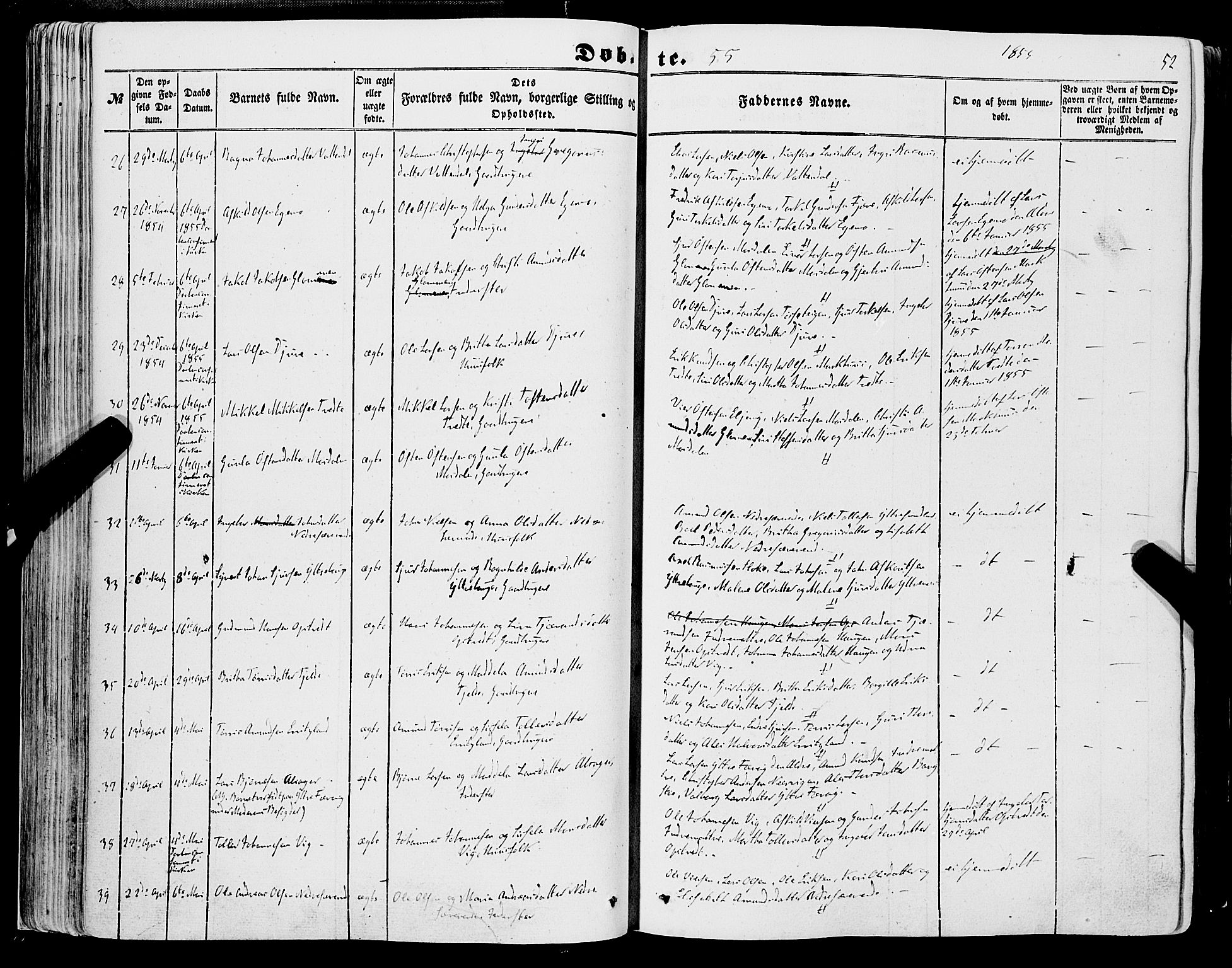 Skånevik sokneprestembete, SAB/A-77801/H/Haa: Parish register (official) no. A 5I, 1848-1869, p. 52
