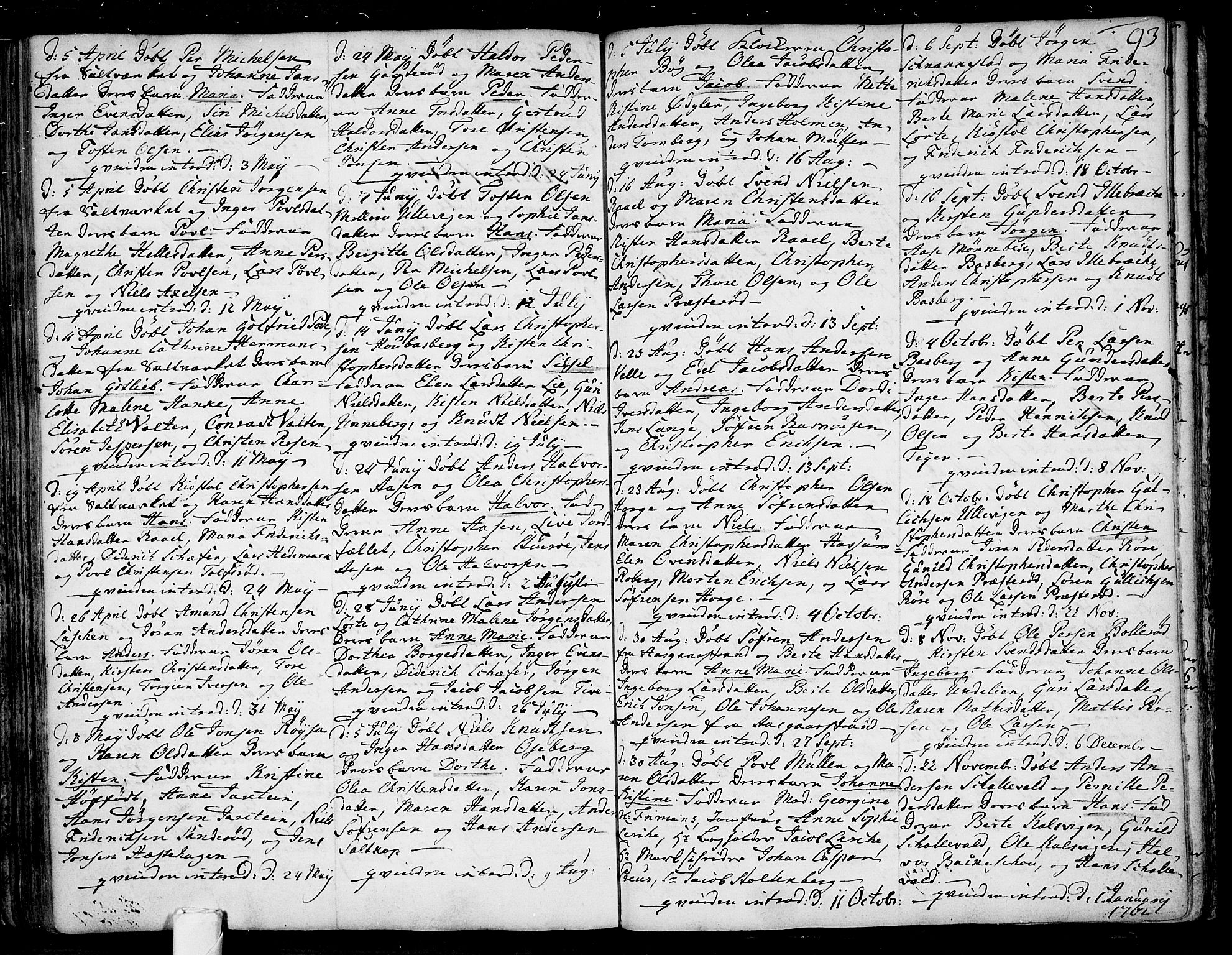 Sem kirkebøker, SAKO/A-5/F/Fb/L0001: Parish register (official) no. II 1, 1702-1764, p. 93