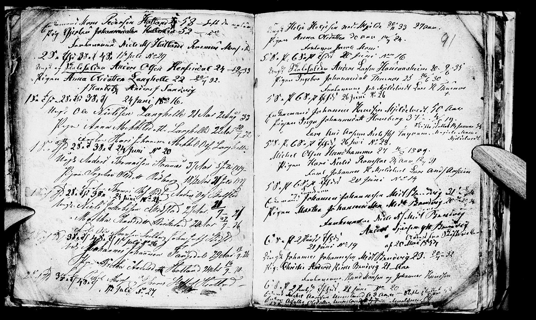 Haus sokneprestembete, AV/SAB-A-75601/H/Hab: Parish register (copy) no. A 1, 1830-1855, p. 91