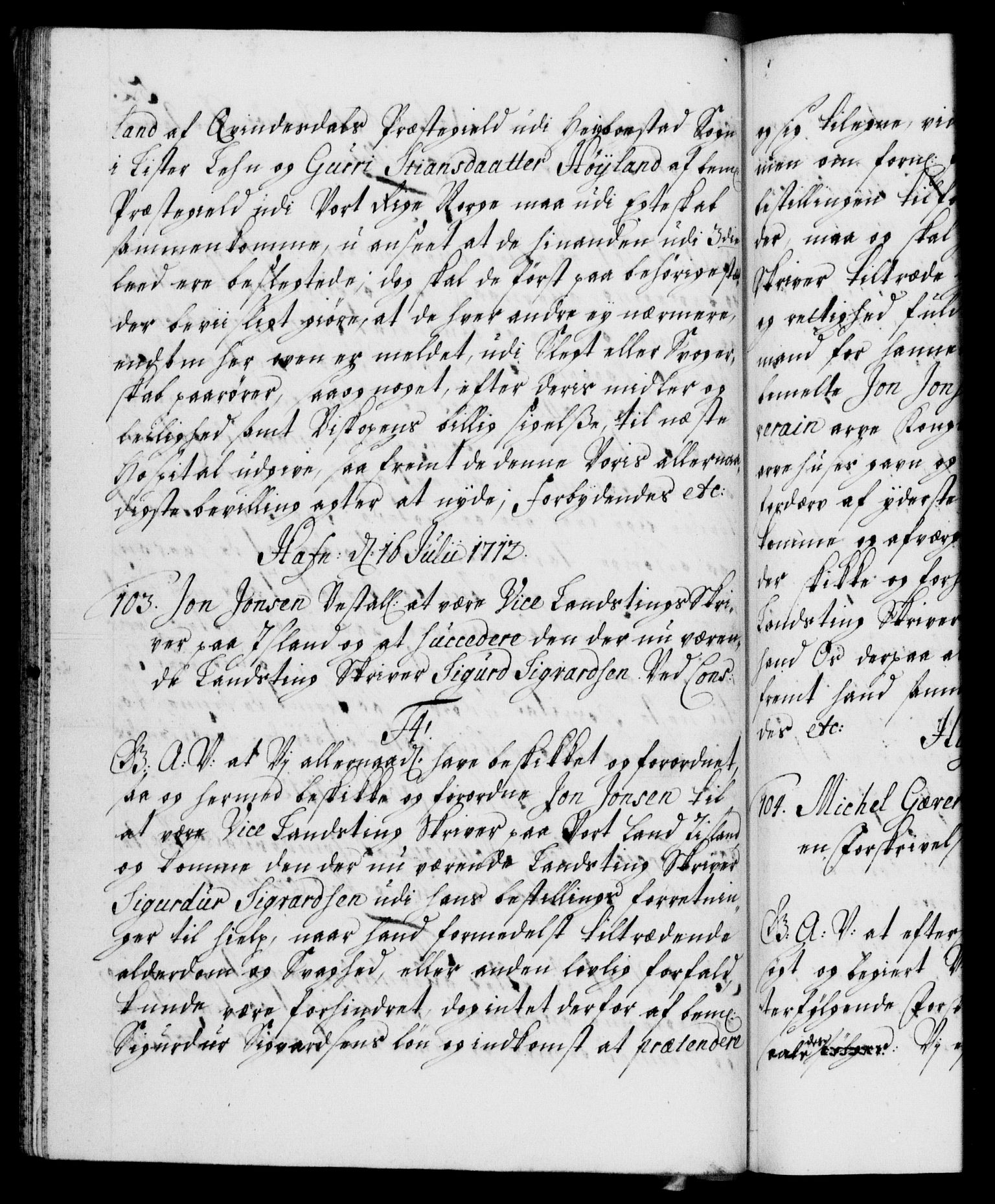 Danske Kanselli 1572-1799, AV/RA-EA-3023/F/Fc/Fca/Fcaa/L0021: Norske registre, 1712-1715, p. 52b