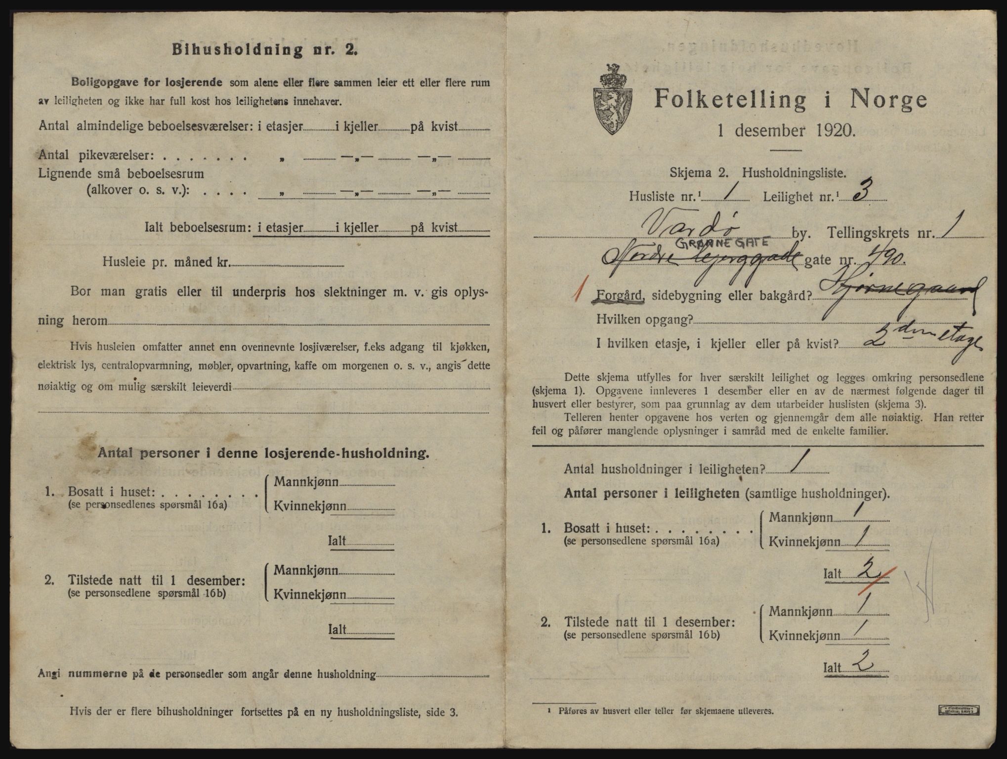 SATØ, 1920 census for Vardø, 1920, p. 921