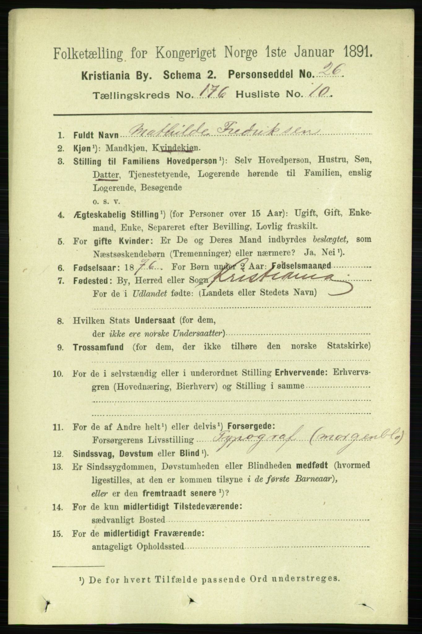 RA, 1891 census for 0301 Kristiania, 1891, p. 105932
