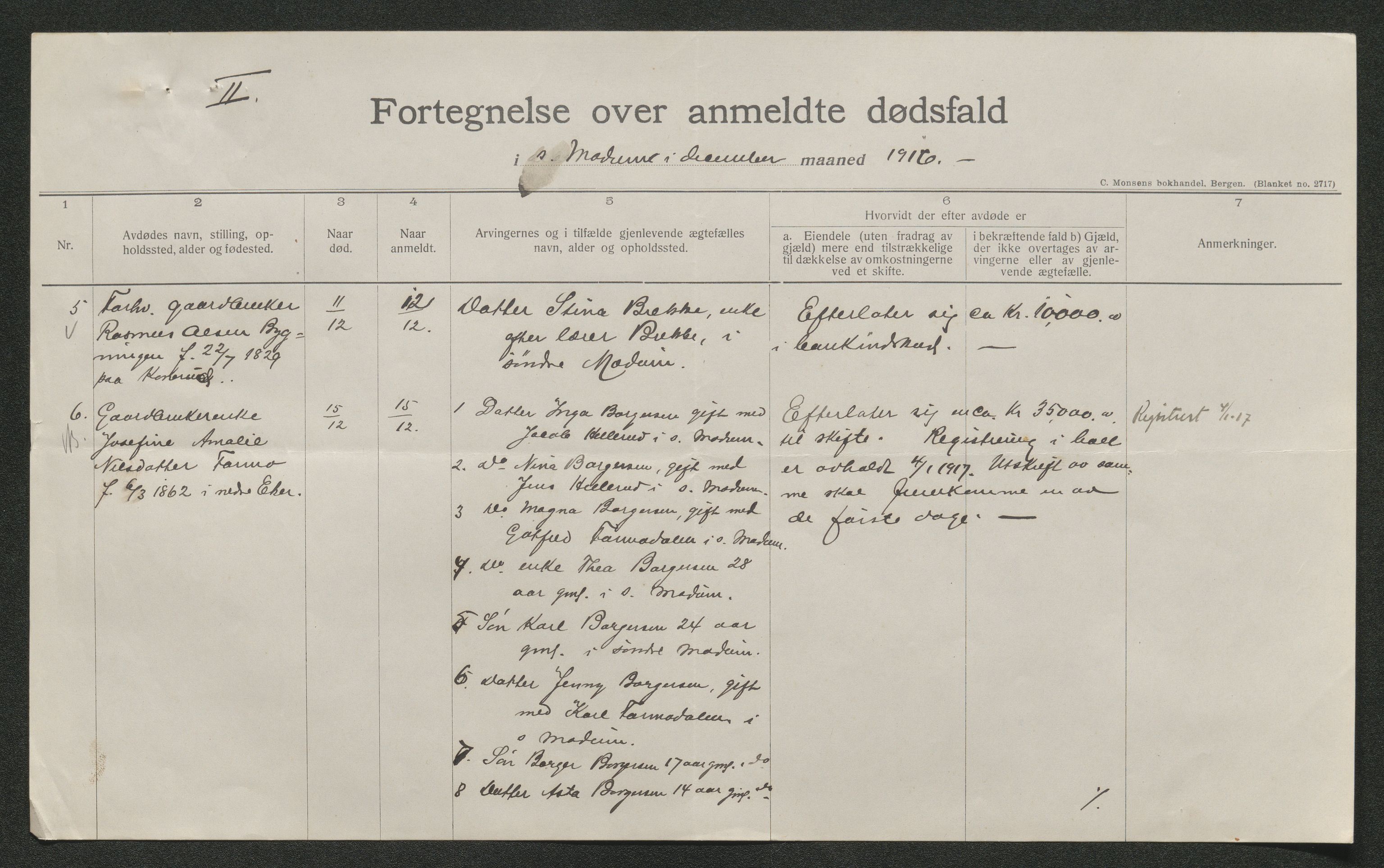 Eiker, Modum og Sigdal sorenskriveri, AV/SAKO-A-123/H/Ha/Hab/L0038: Dødsfallsmeldinger, 1916-1917, p. 445