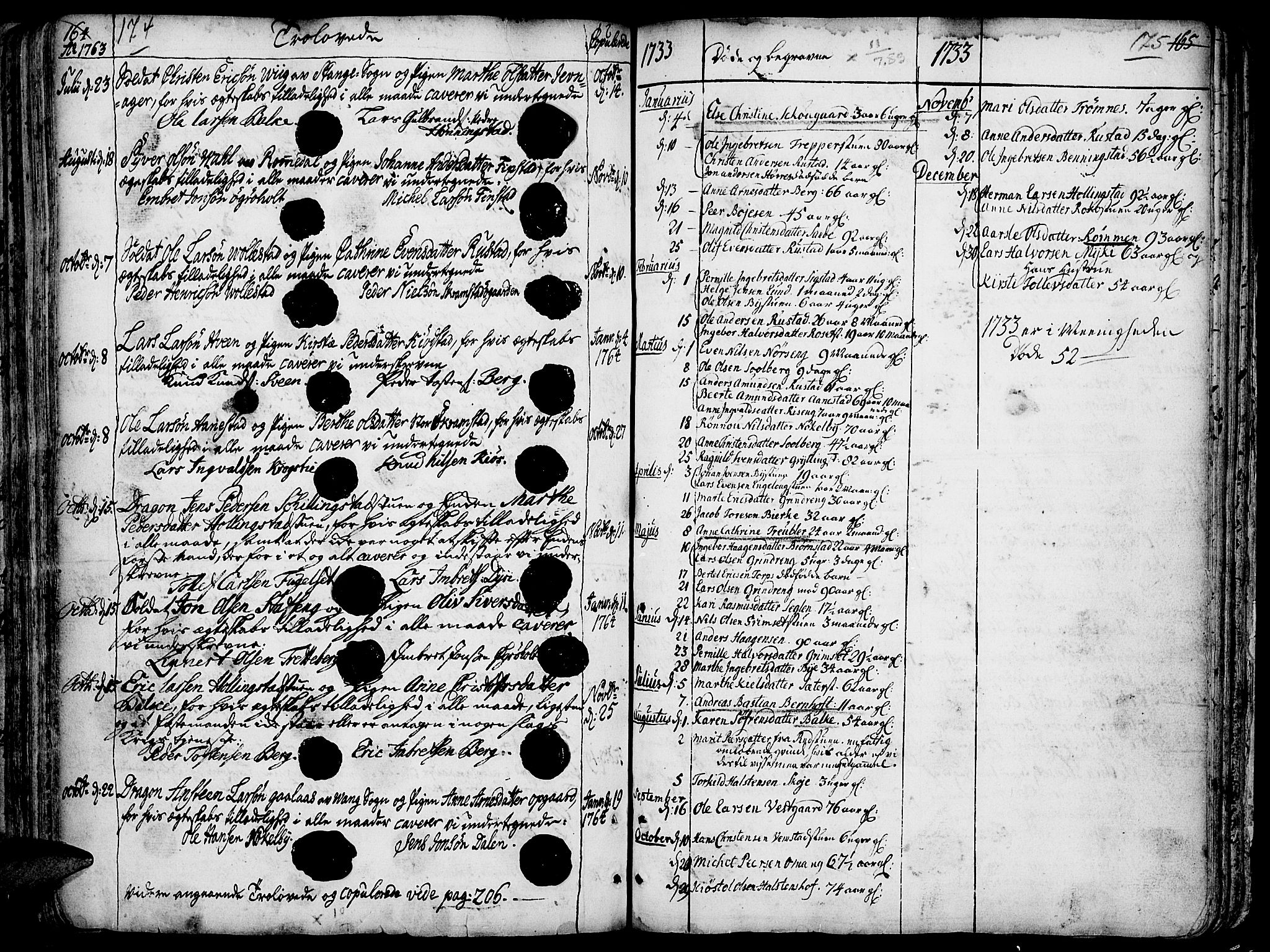 Løten prestekontor, SAH/PREST-022/K/Ka/L0002: Parish register (official) no. 2, 1731-1772, p. 174-175