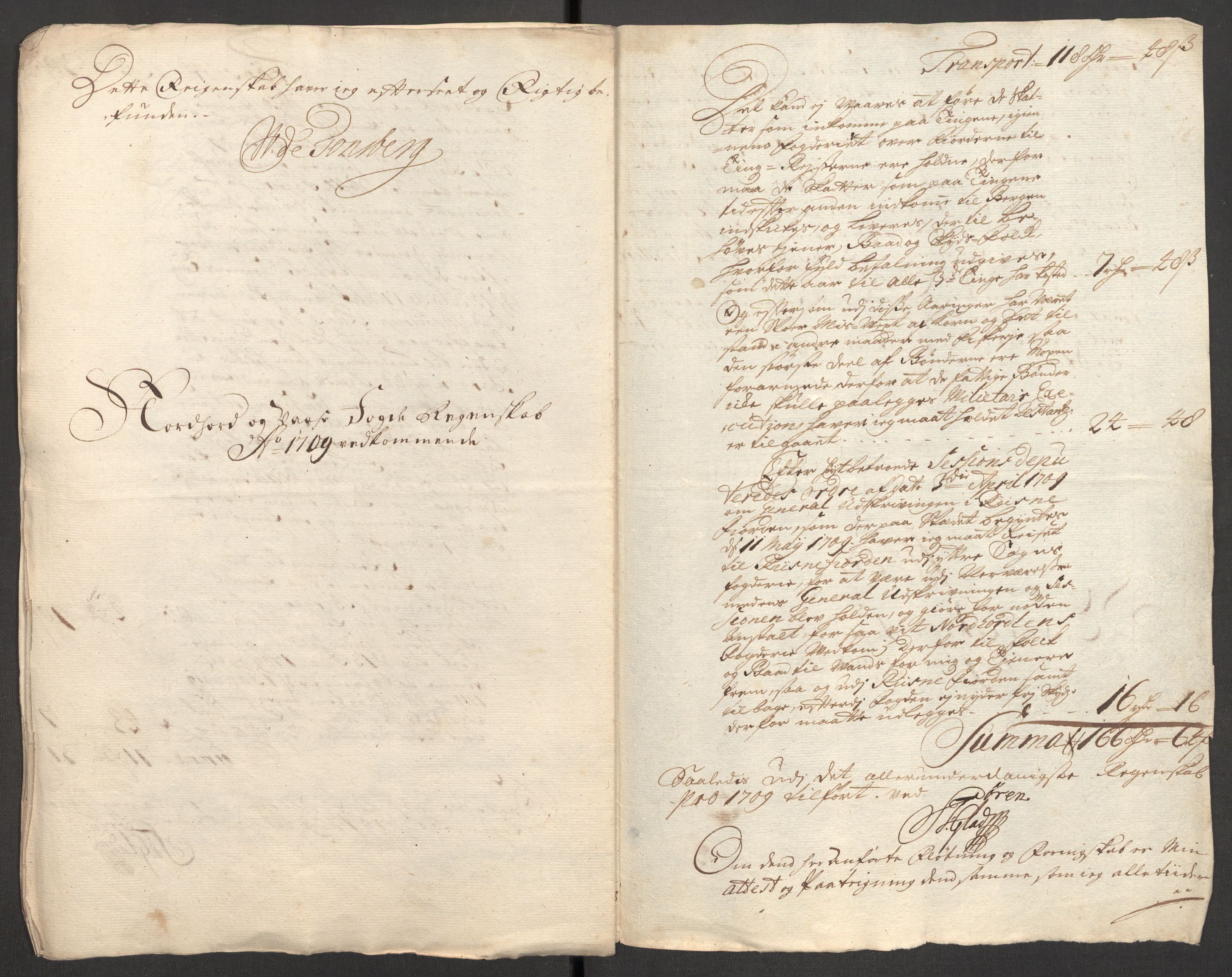 Rentekammeret inntil 1814, Reviderte regnskaper, Fogderegnskap, RA/EA-4092/R51/L3190: Fogderegnskap Nordhordland og Voss, 1709, p. 245