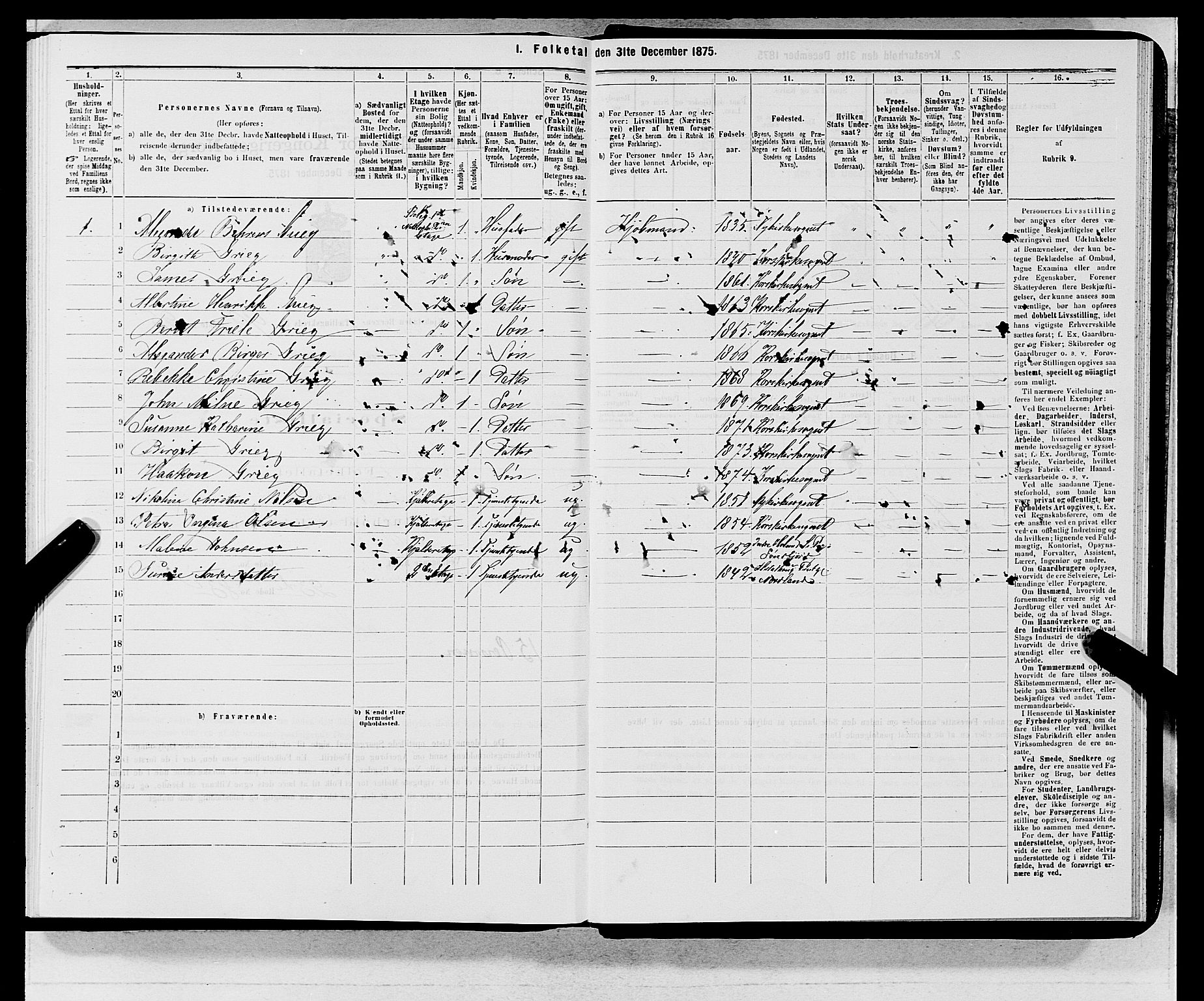 SAB, 1875 census for 1301 Bergen, 1875, p. 5394