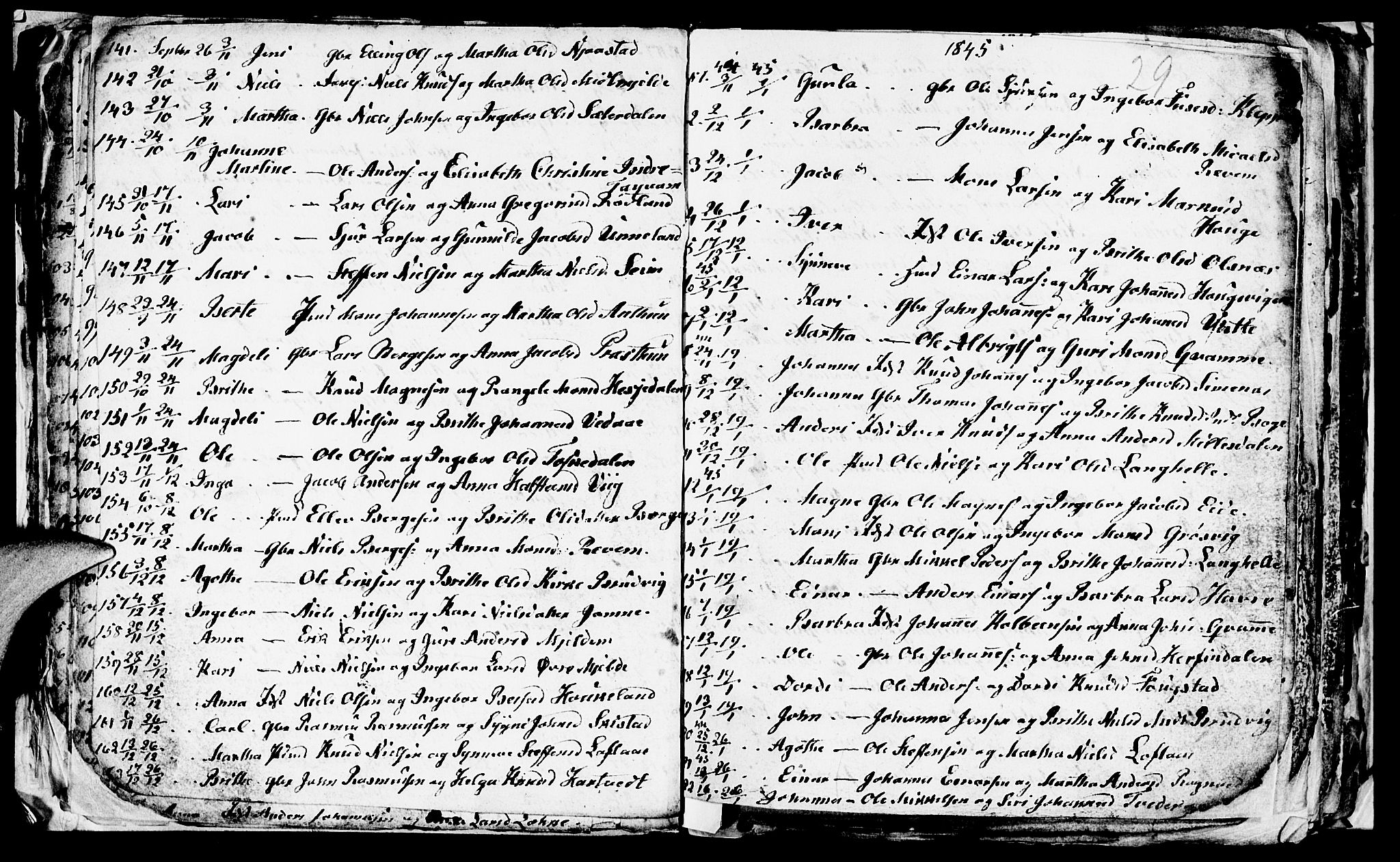 Haus sokneprestembete, SAB/A-75601/H/Hab: Parish register (copy) no. A 1, 1830-1855, p. 29