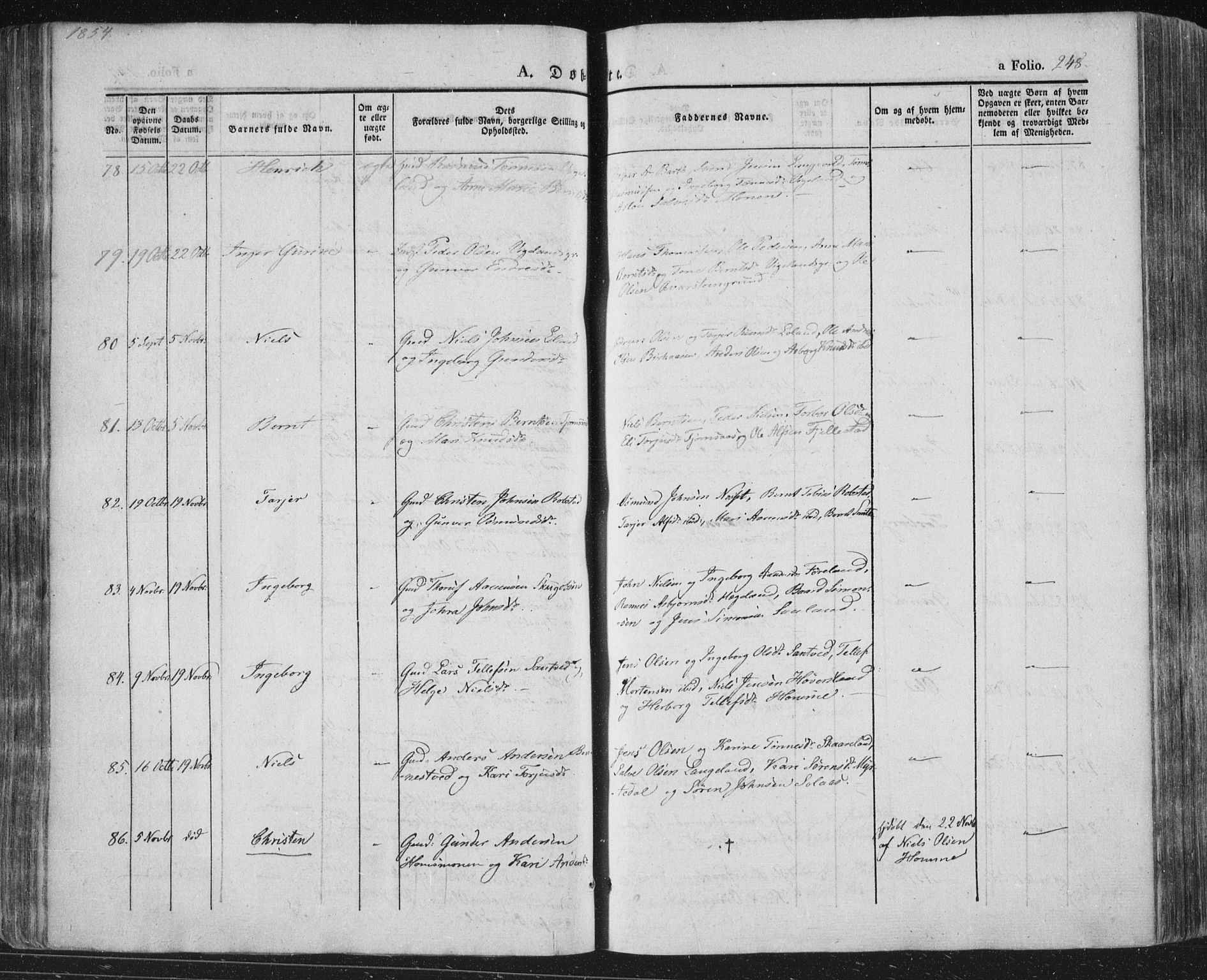 Vennesla sokneprestkontor, AV/SAK-1111-0045/Fa/Fac/L0004: Parish register (official) no. A 4, 1834-1855, p. 248