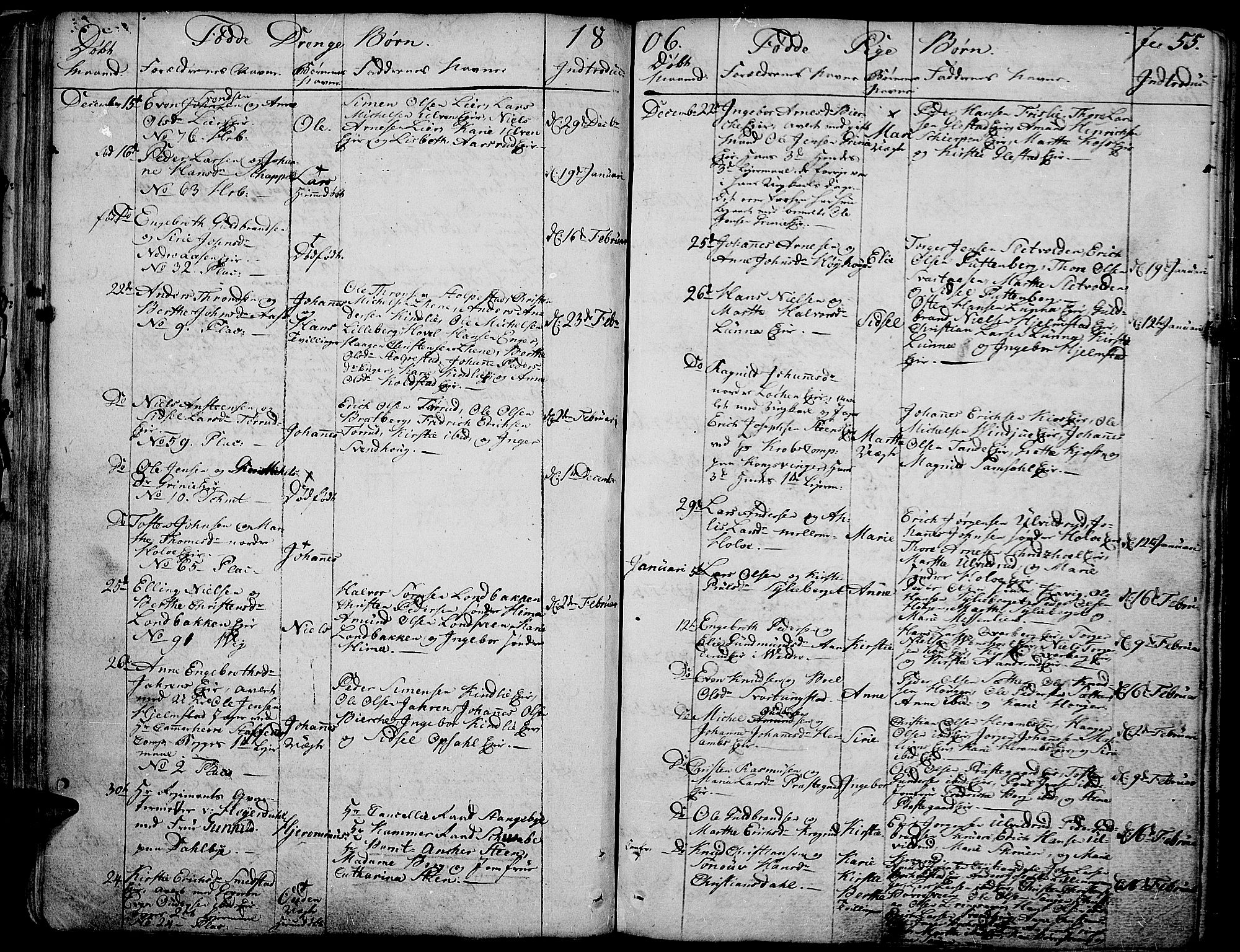 Ringsaker prestekontor, AV/SAH-PREST-014/K/Ka/L0004: Parish register (official) no. 4, 1799-1814, p. 55