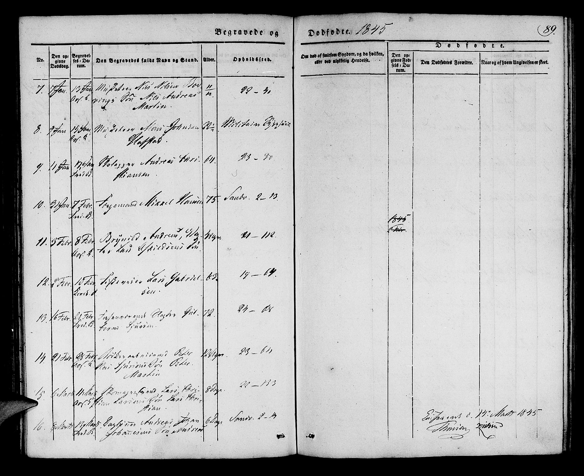 Korskirken sokneprestembete, AV/SAB-A-76101/H/Haa/L0043: Parish register (official) no. E 1, 1834-1848, p. 89