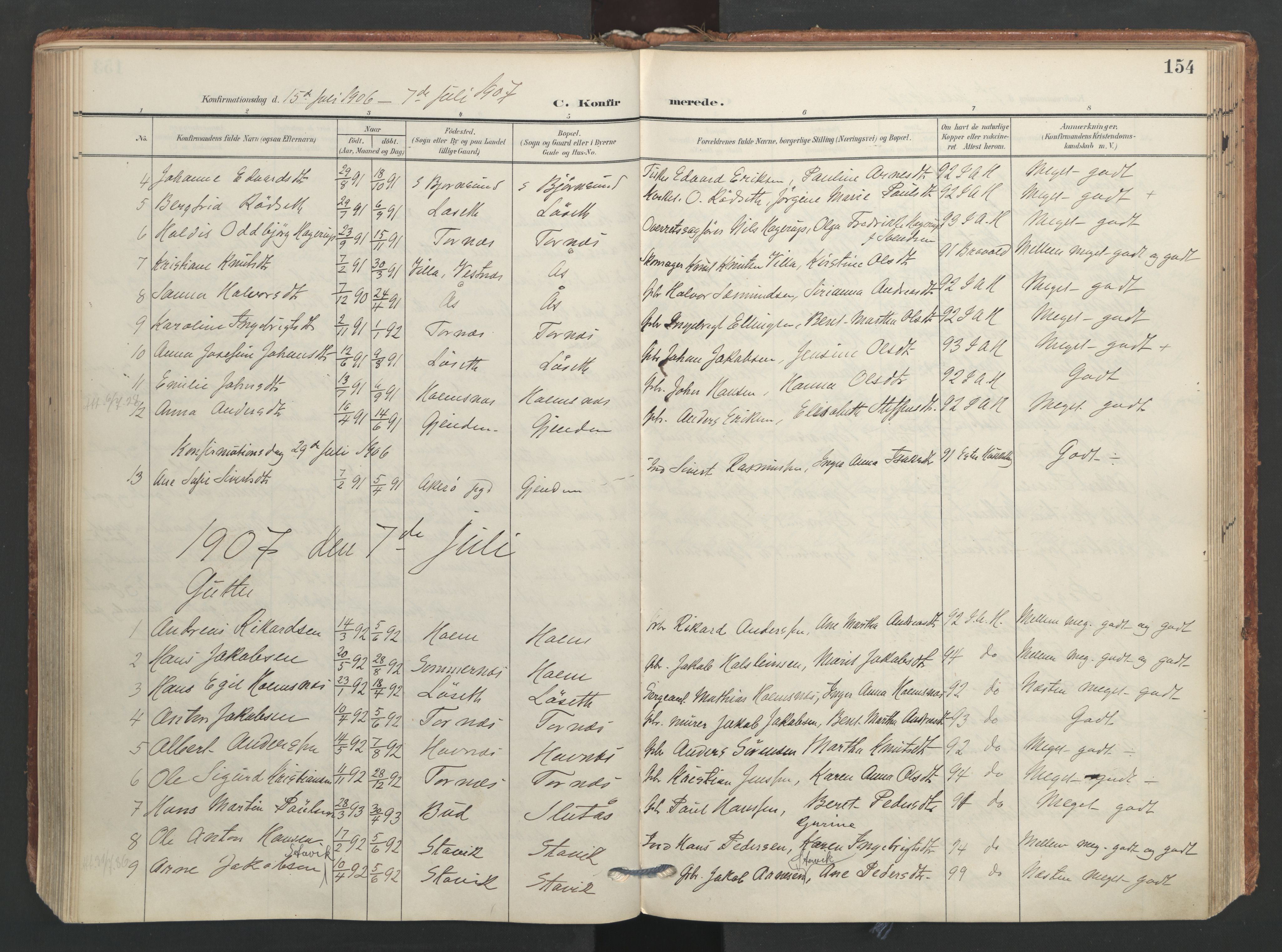 Ministerialprotokoller, klokkerbøker og fødselsregistre - Møre og Romsdal, AV/SAT-A-1454/565/L0751: Parish register (official) no. 565A05, 1905-1979, p. 154