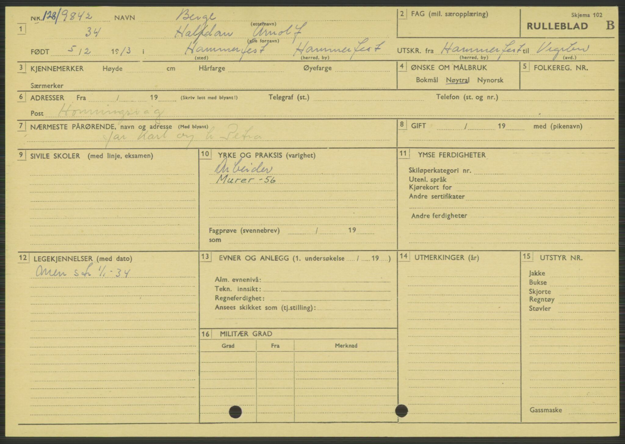 Forsvaret, Varanger bataljon, AV/RA-RAFA-2258/1/D/L0444: Rulleblad for menige født 1913-1914, 1913-1914, p. 48